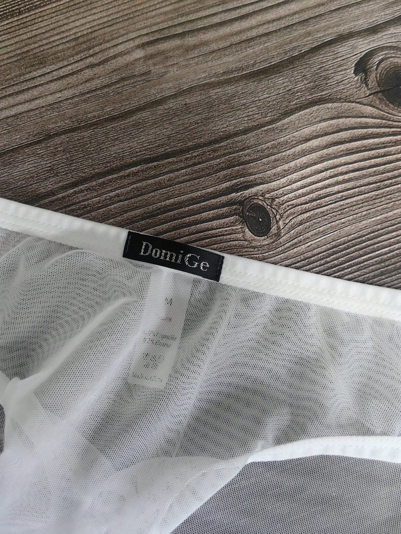 1pc Men's Black Elastic Mesh Low Waist Elephant Print Briefs