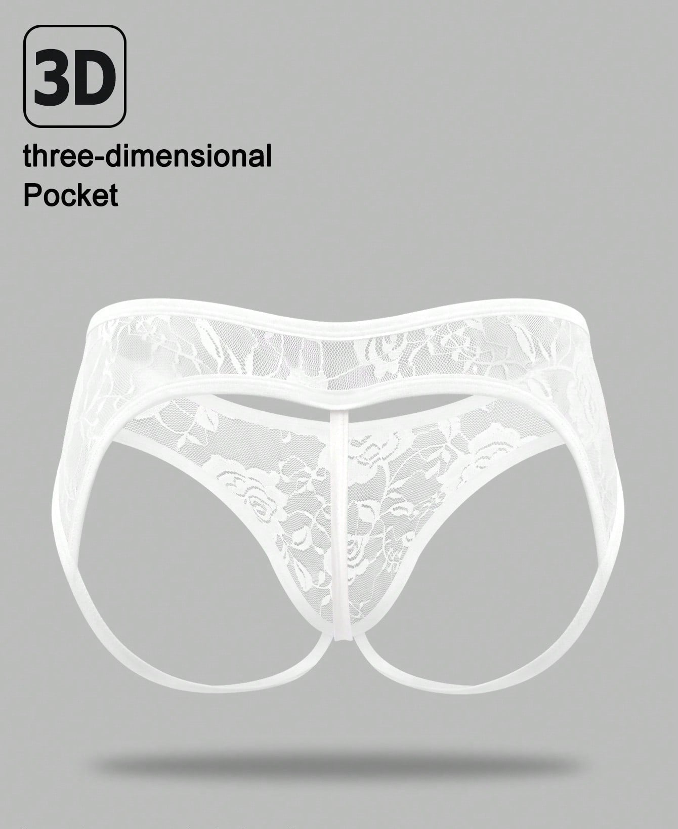 1pc Men’s Short with Black Rose Lace Trim Detail, Lightweight Material, Clean Design