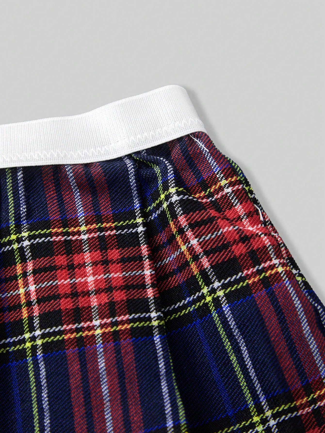 Plaid Christmas Booty Shorts Skirt Costume For Men