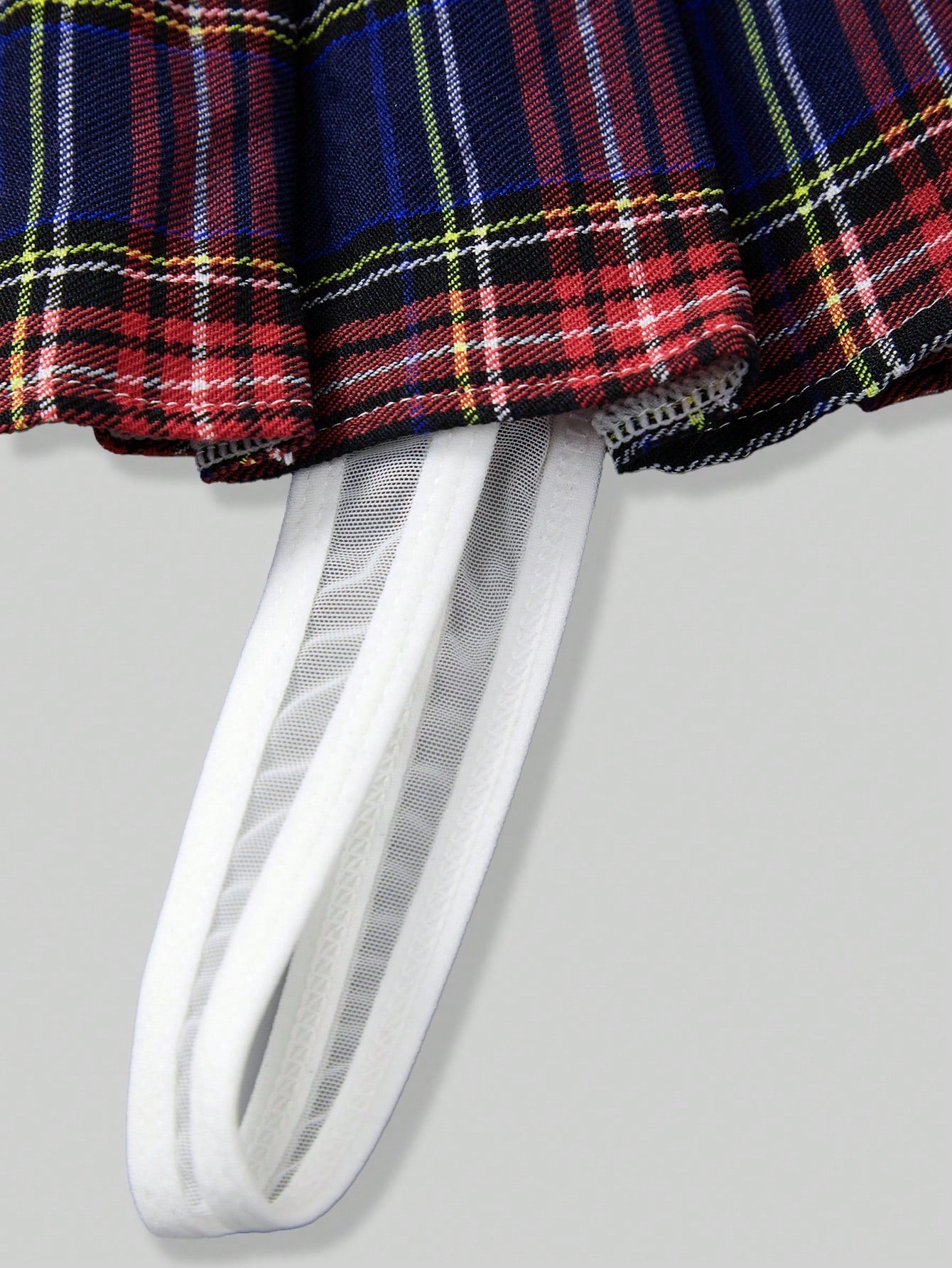 Plaid Christmas Booty Shorts Skirt Costume For Men