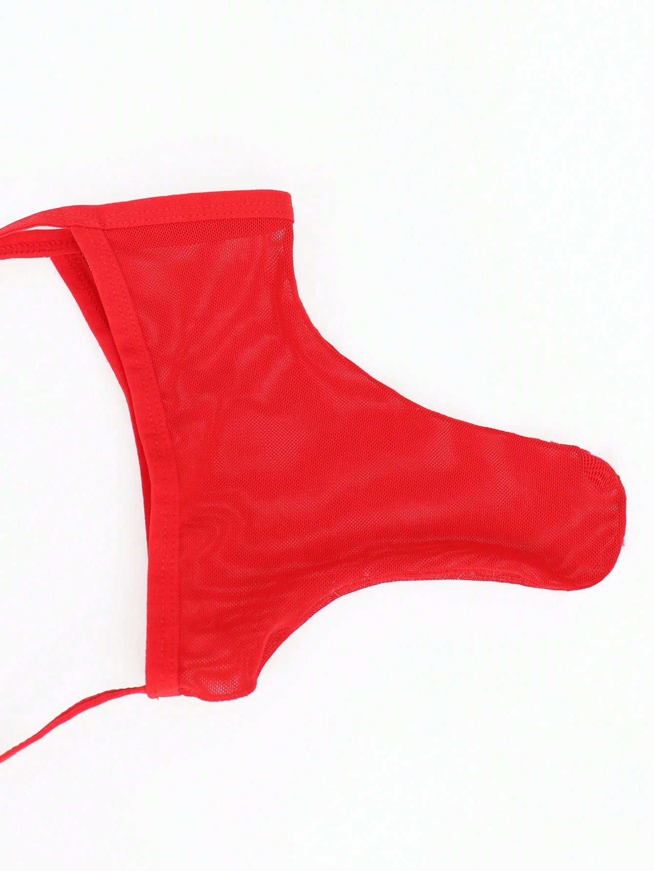 1pc Men’s Red Mesh Short, Breathable Fabric, Basic Structure, Everyday Style