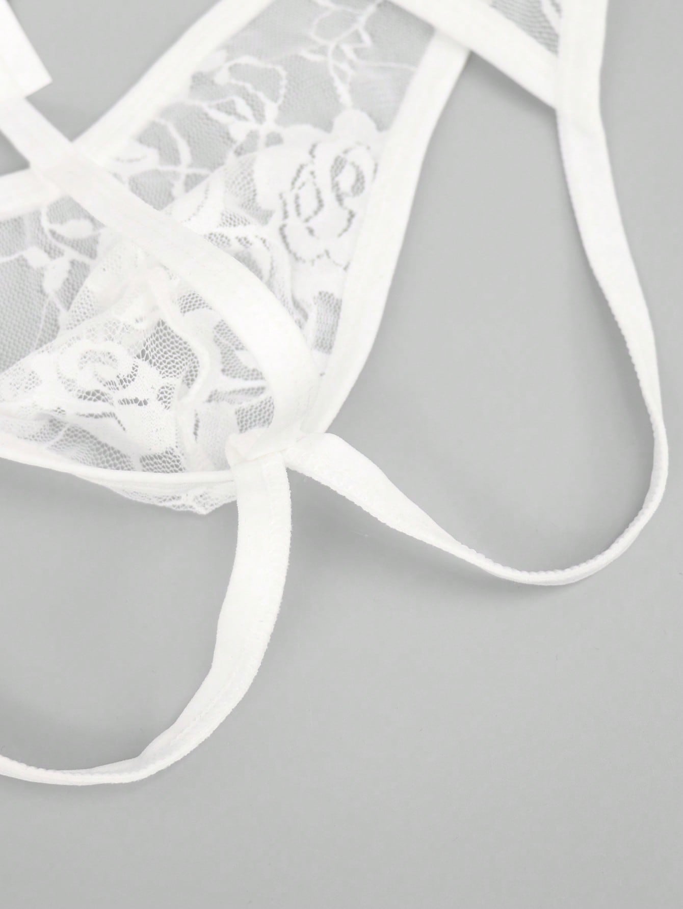 1pc Men’s Short with Black Rose Lace Trim Detail, Lightweight Material, Clean Design