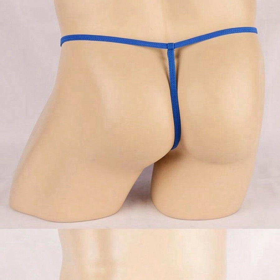 Men's elephant cartoon thong underwear with bow detail, leopard print, mid-rise fit, and semi-sheer fabric for novelty cosplay, party, festival, or Halloween wear.