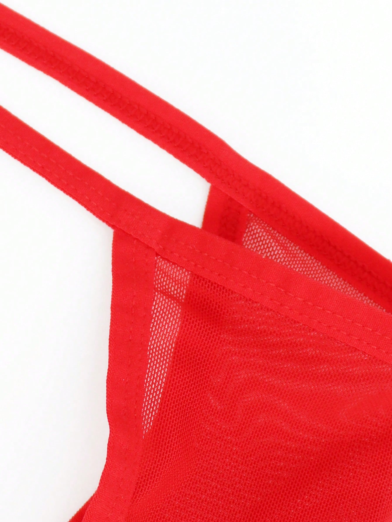 1pc Men’s Red Mesh Short, Breathable Fabric, Basic Structure, Everyday Style