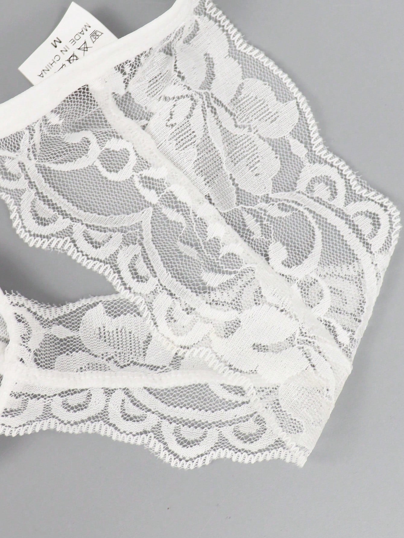 1pc Men’s Black Mesh Short with Lace Trim at Waist, Lightweight and Breathable Fabric