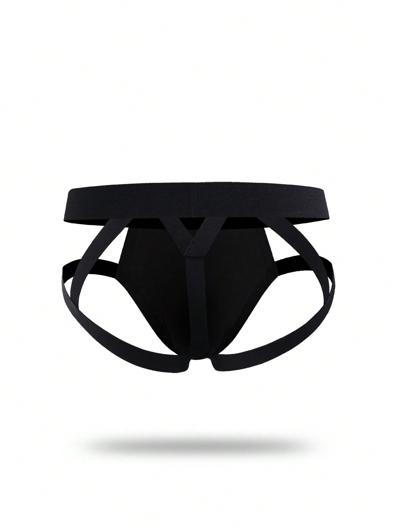 Men's low rise jockstrap underwear with cut out detail and colorblock design in medium-stretch knitted fabric