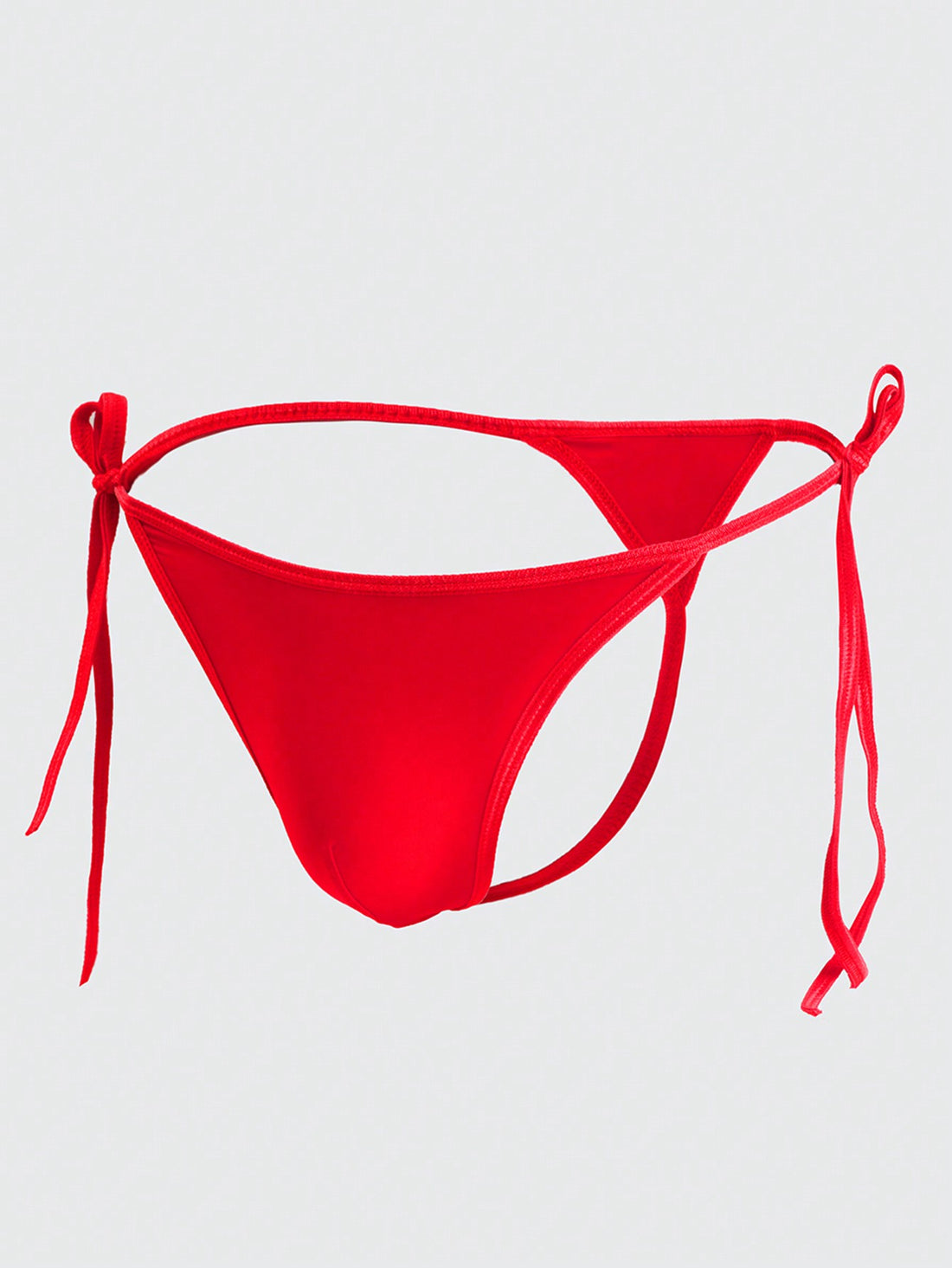 Men's Sexy Ice Silk Bikini Underwear With Adjustable Lace-Up Side, Low-Rise And Slightly Transparent G-String