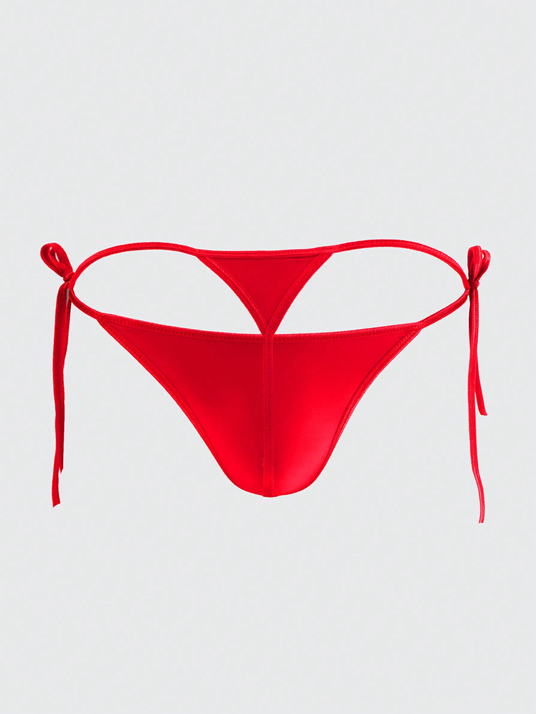 Men's Sexy Ice Silk Bikini Underwear With Adjustable Lace-Up Side, Low-Rise And Slightly Transparent G-String