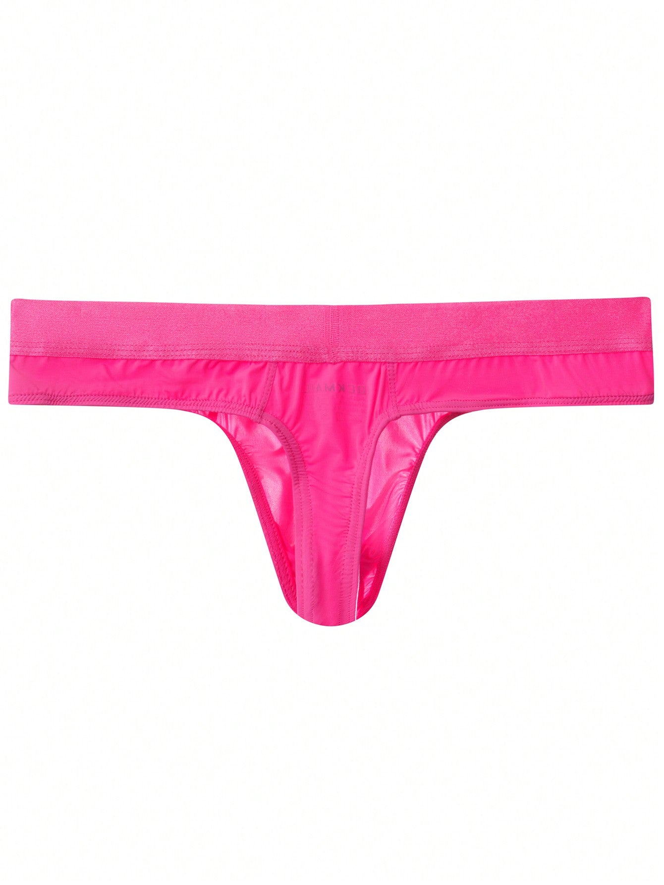 Men's hot pink low-rise letter graphic cut-out jockstrap underwear in a sporty style