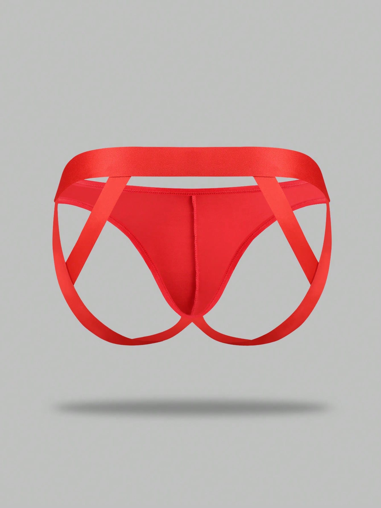 Men's solid color hollow breathable jockstrap underwear with a low-rise brief-style front and minimalist design
