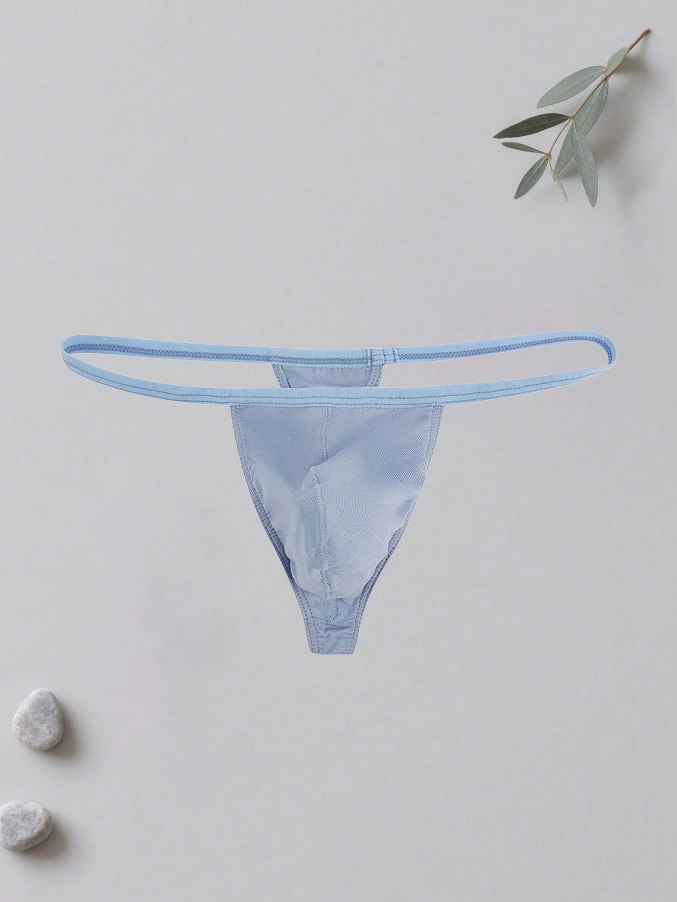 Men's low-rise T-back thong underwear 2-pack in multicolor plain knitted fabric with a soft, slightly stretchy design.