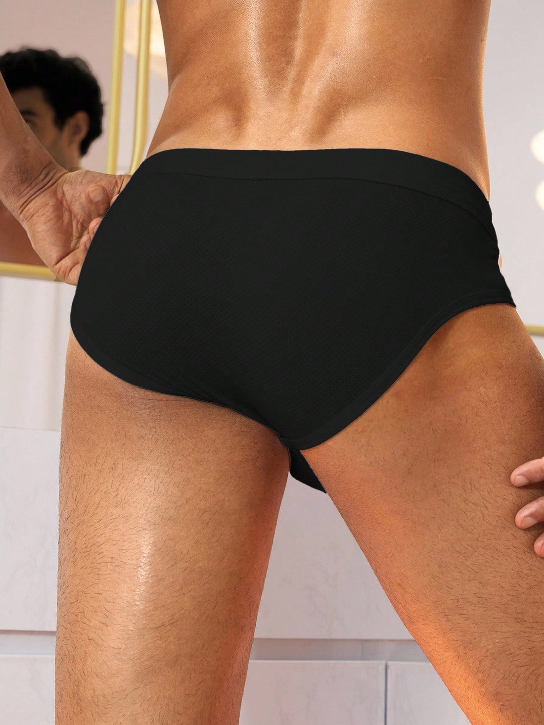 Sexy Men's Black Knitted Fabric Briefs Underwear For Ultimate Comfort