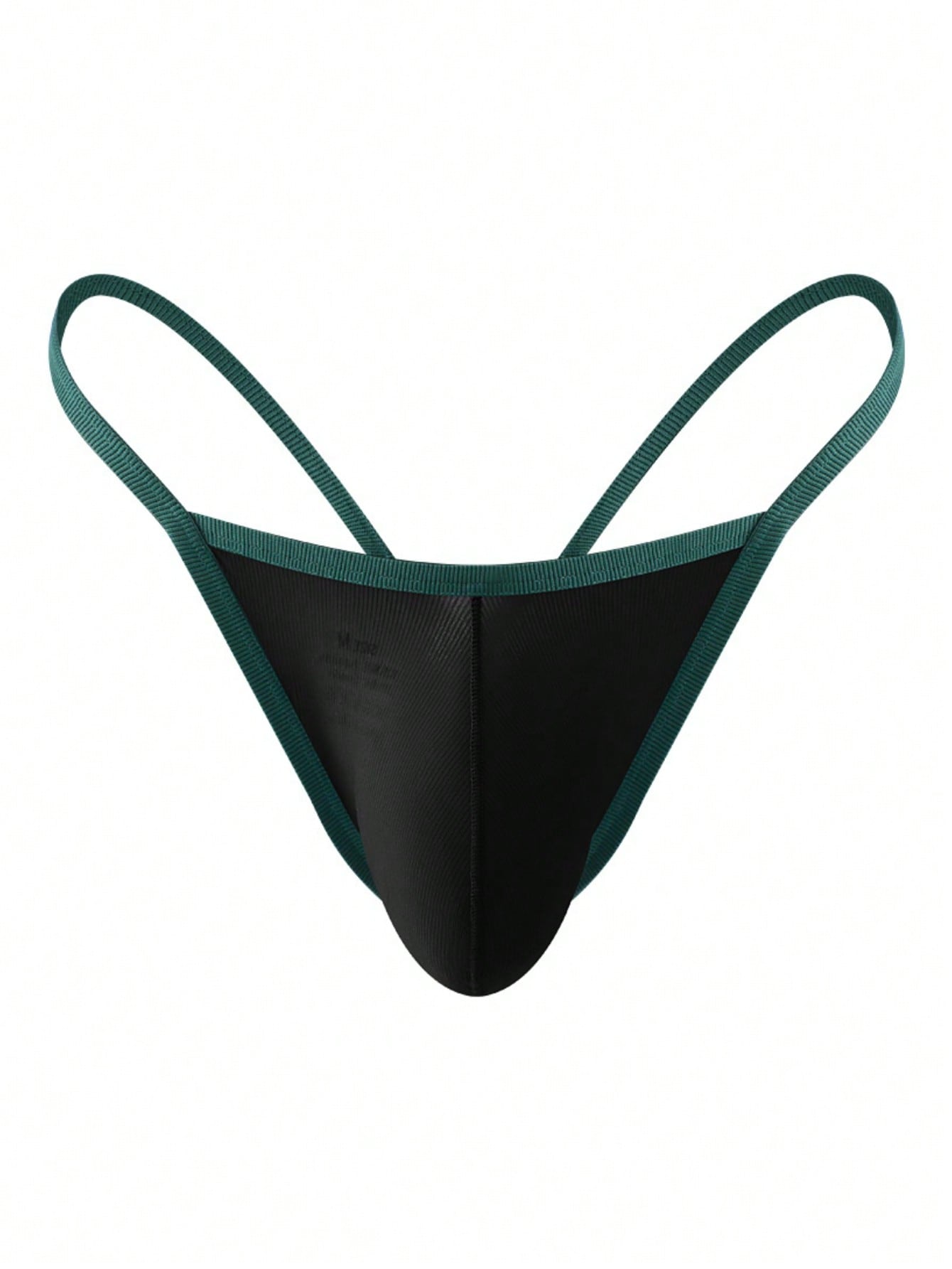 Men's Colorblock Low-Rise Sexy Thong Underwear With Backside Cutout