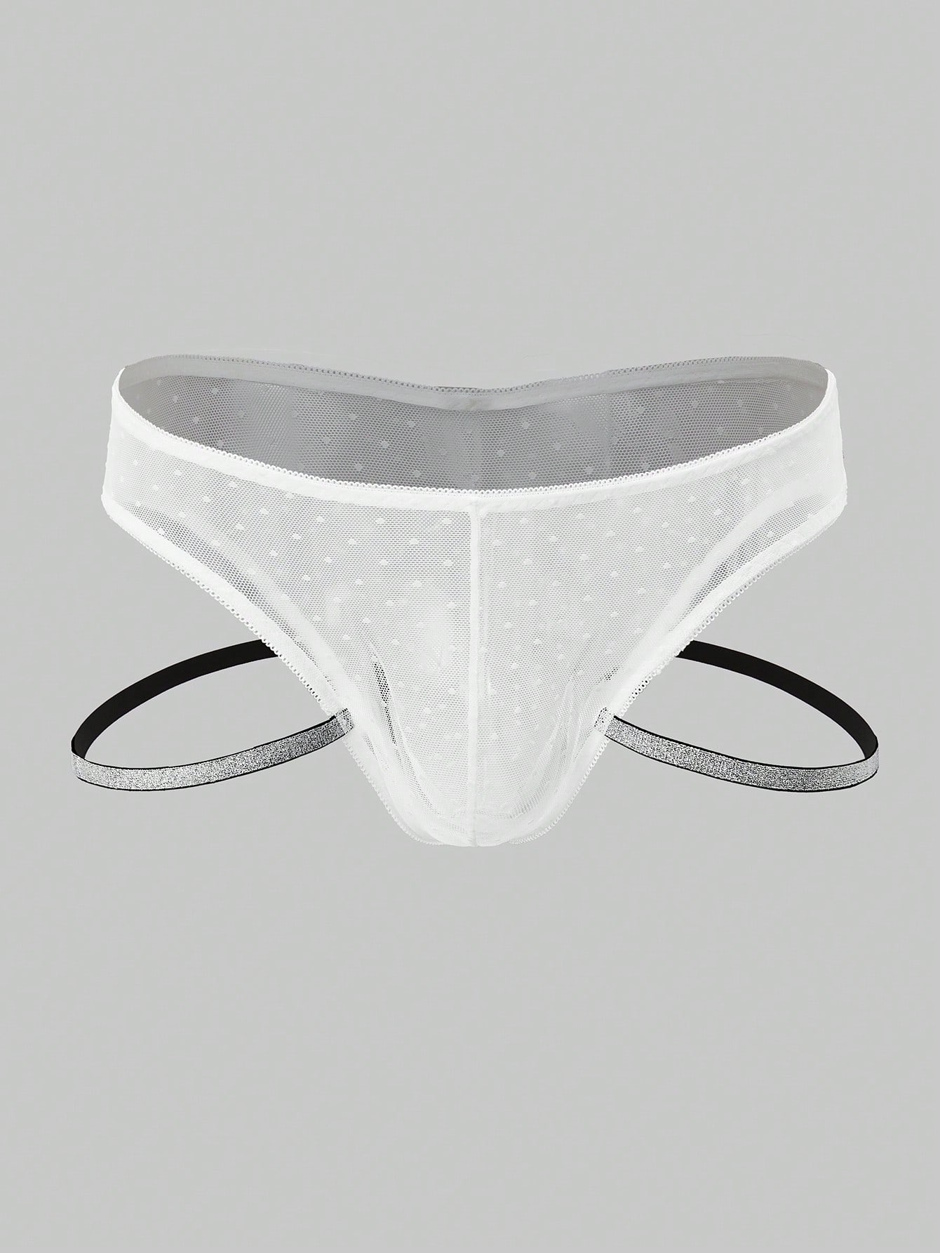 Men's 3-piece lace briefs set with contrast waistbands, low-rise semi-sheer design, and multicolor knitted fabric.