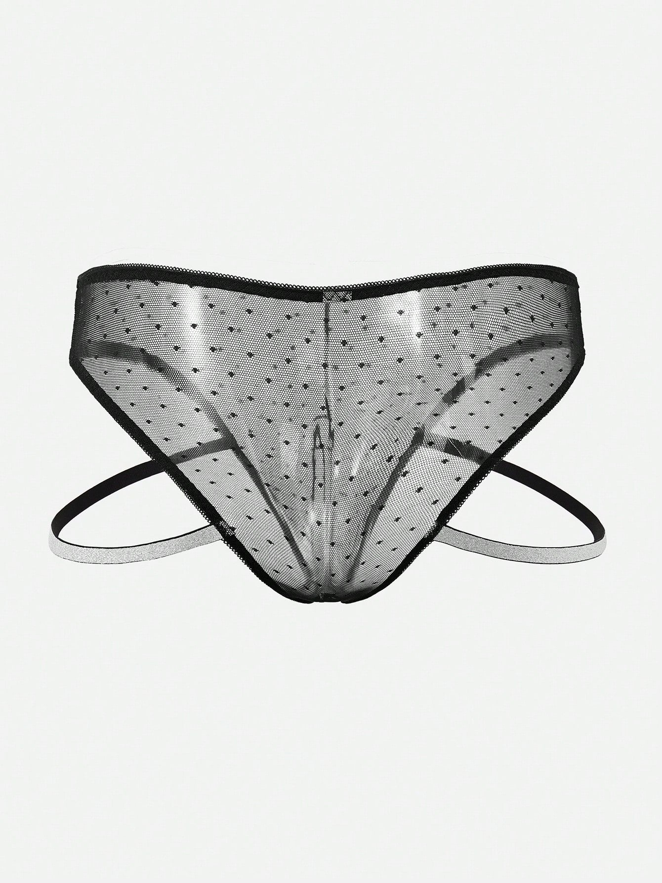 Men's 3-piece lace briefs set with contrast waistbands, low-rise semi-sheer design, and multicolor knitted fabric.