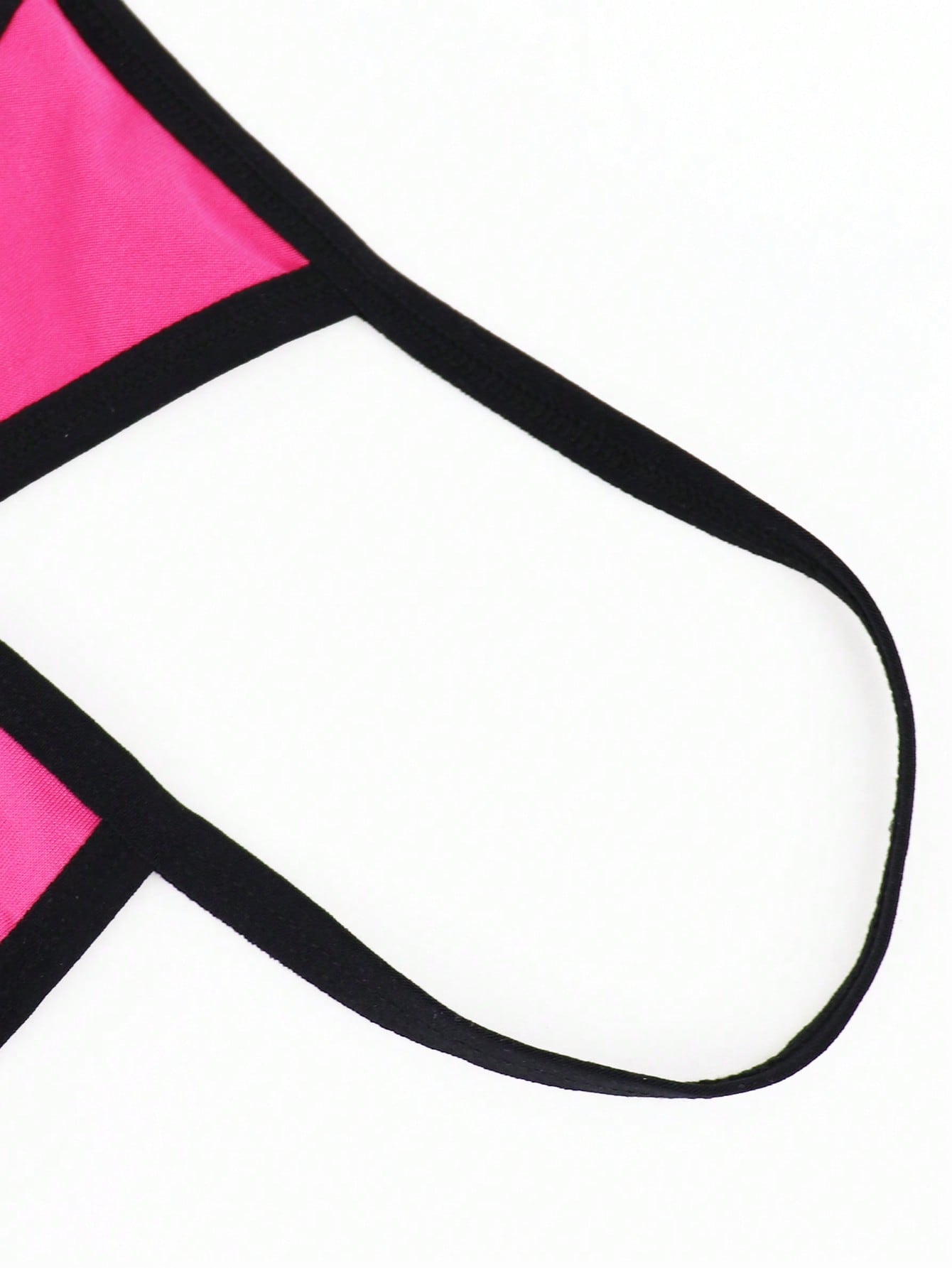 Men's hot pink colorblock thong underwear with contrast binding and mid-rise slip-on design