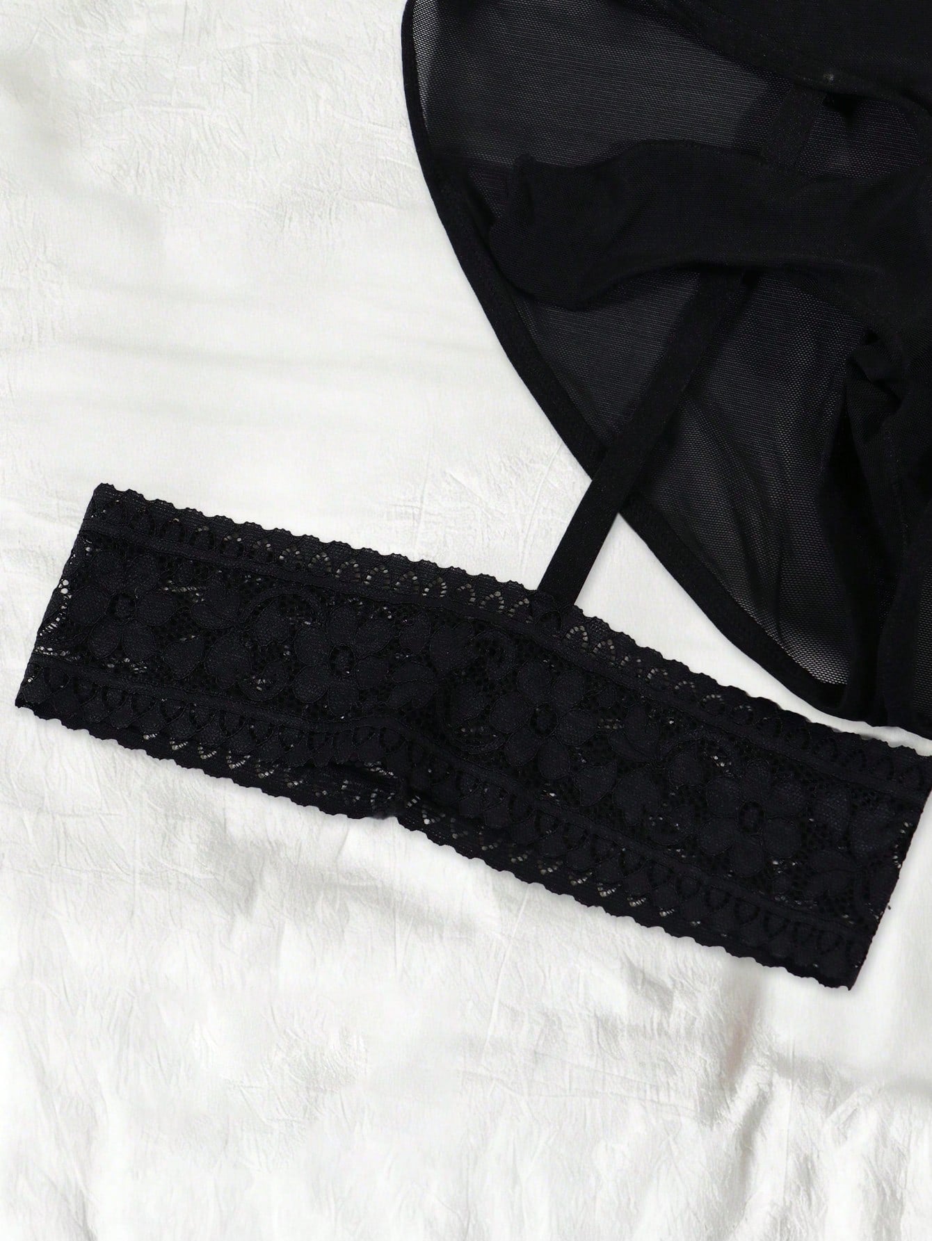 Men's Sexy Mesh See-Through Pouch Briefs With Lace Leg Garter