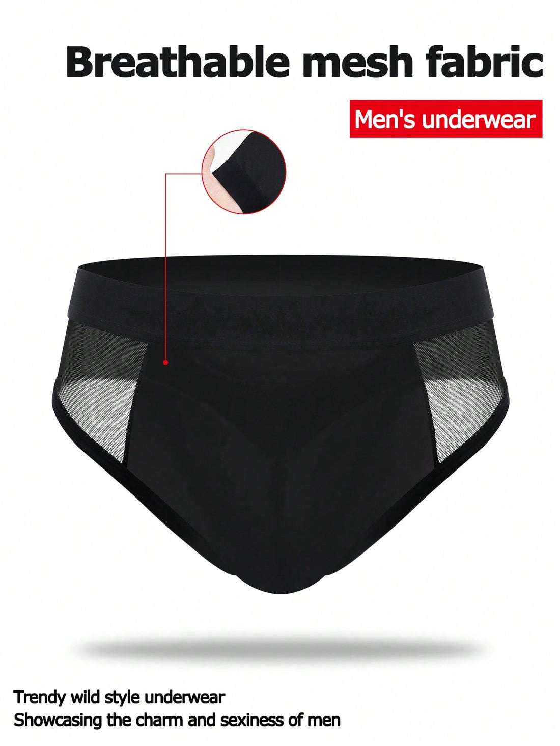 Men's Solid Color Low-Rise Hollow-Out Sexy Underwear Jackstrap