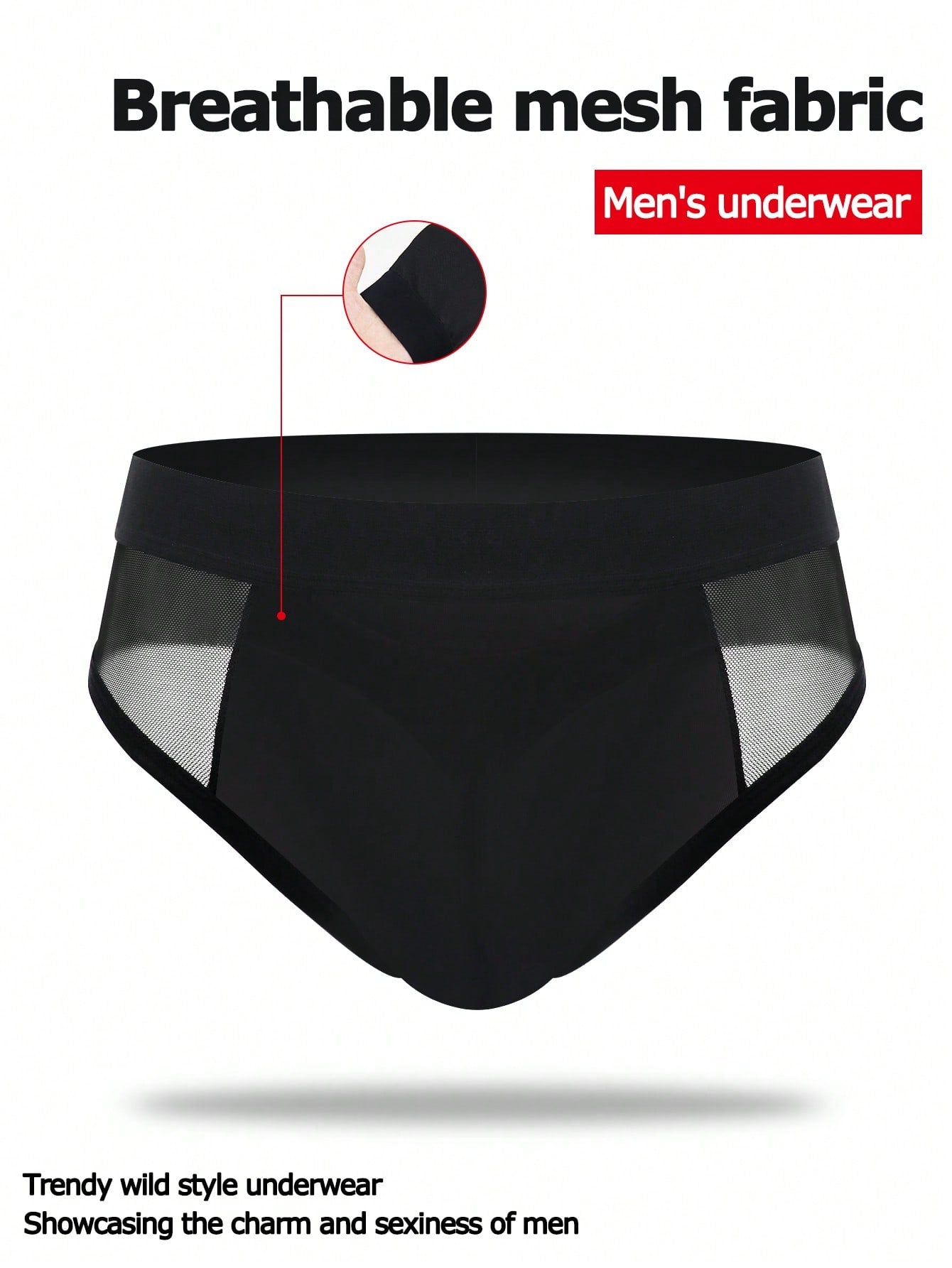 Men's Solid Color Low-Rise Hollow-Out Sexy Underwear Jackstrap