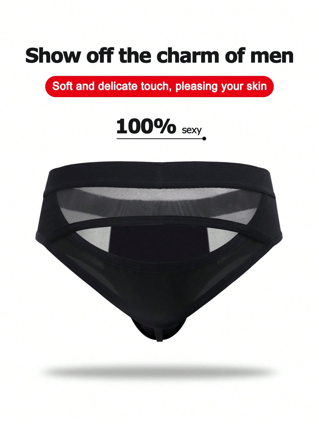 Men's Solid Color Low-Rise Hollow-Out Sexy Underwear Jackstrap