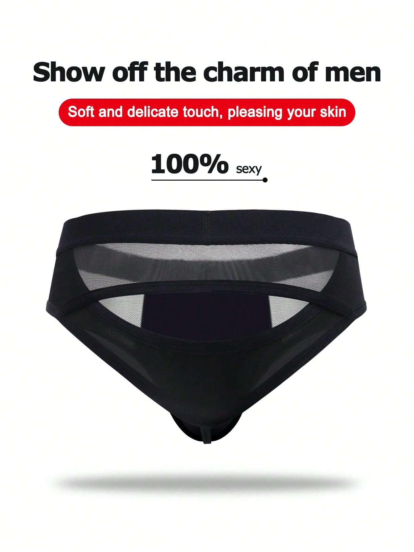 Men's Solid Color Low-Rise Hollow-Out Sexy Underwear Jackstrap