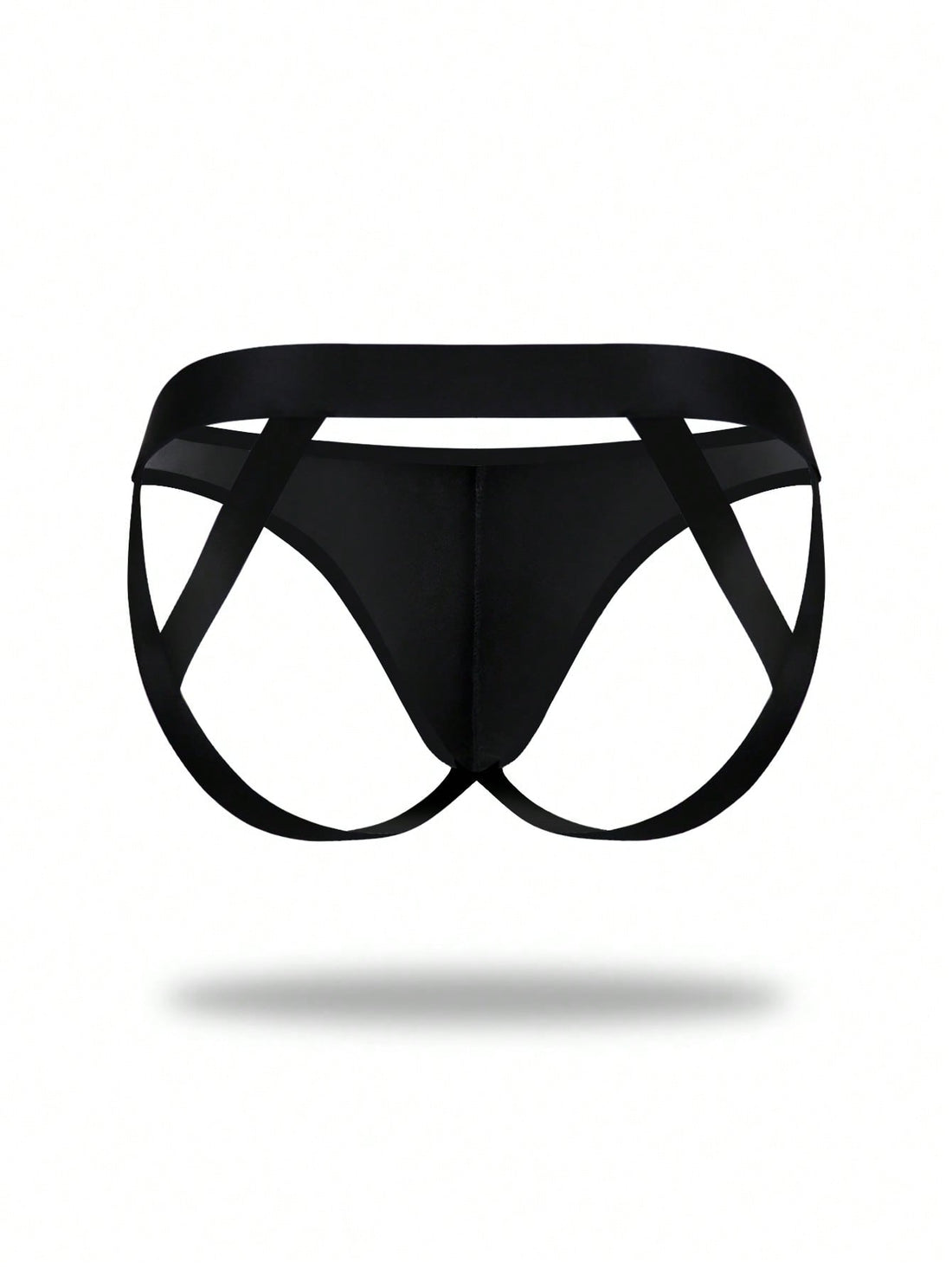 Men's solid color hollow breathable jockstrap underwear with a low-rise brief-style front and minimalist design