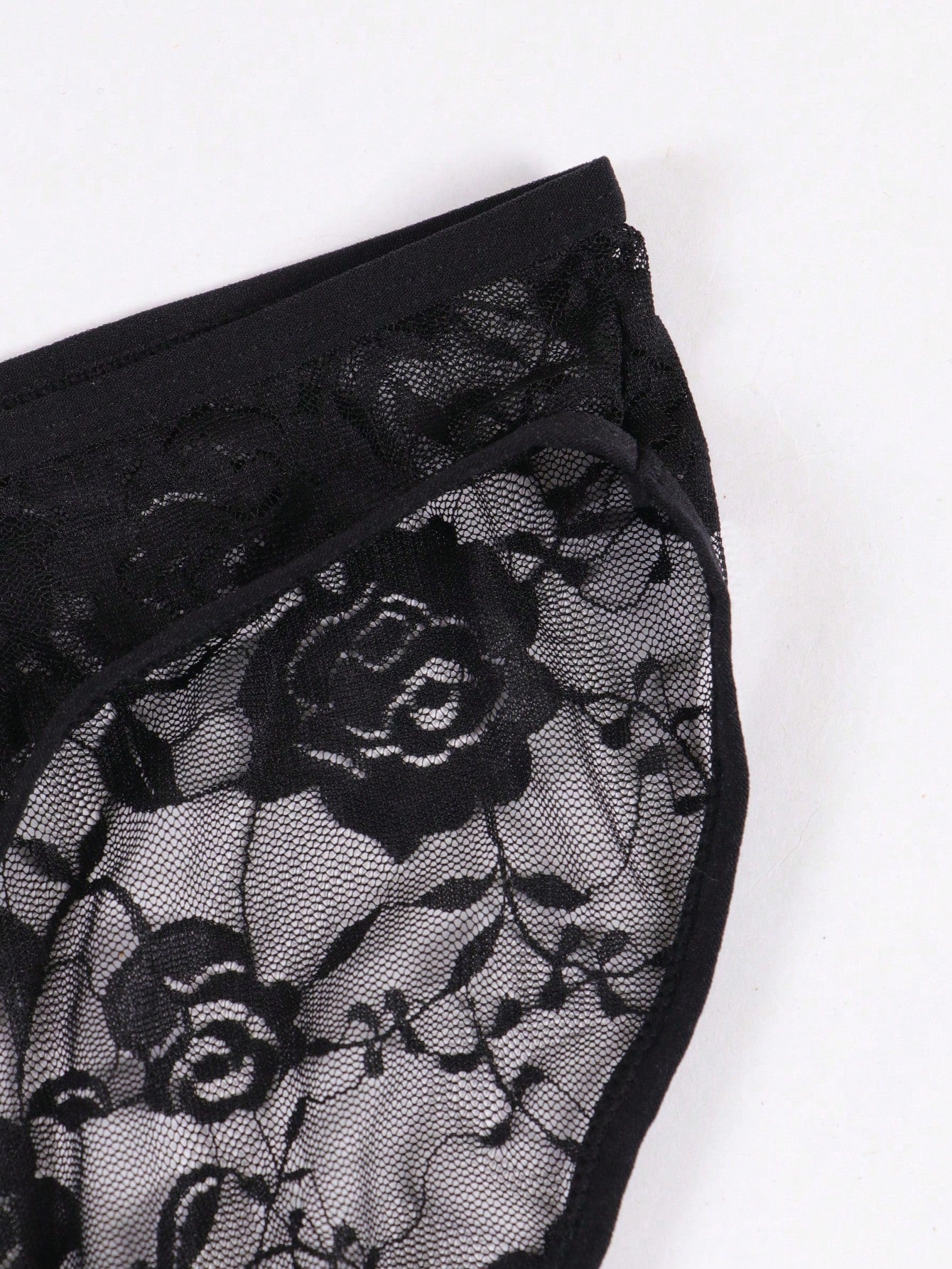 Men's Sexy Lace Floral Thong Underwear With Front Cutout, Hollow, Breathable And Comfortable, Decorated With Bow