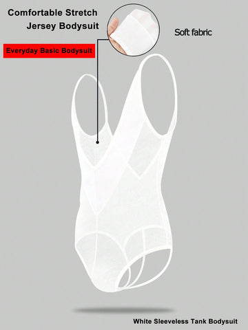 Men's white mesh thong underwear with deep V-neck, cut-out detail, plain design, and mid-rise fit.