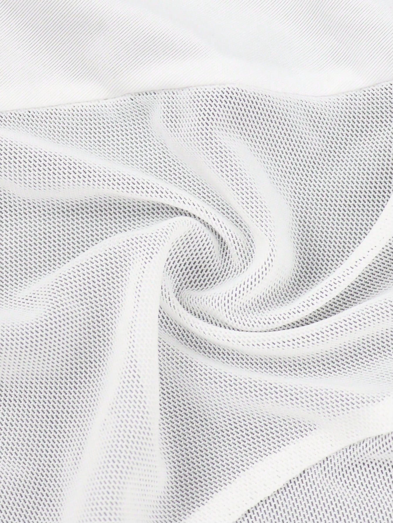 Men's white mesh thong underwear with deep V-neck, cut-out detail, plain design, and mid-rise fit.