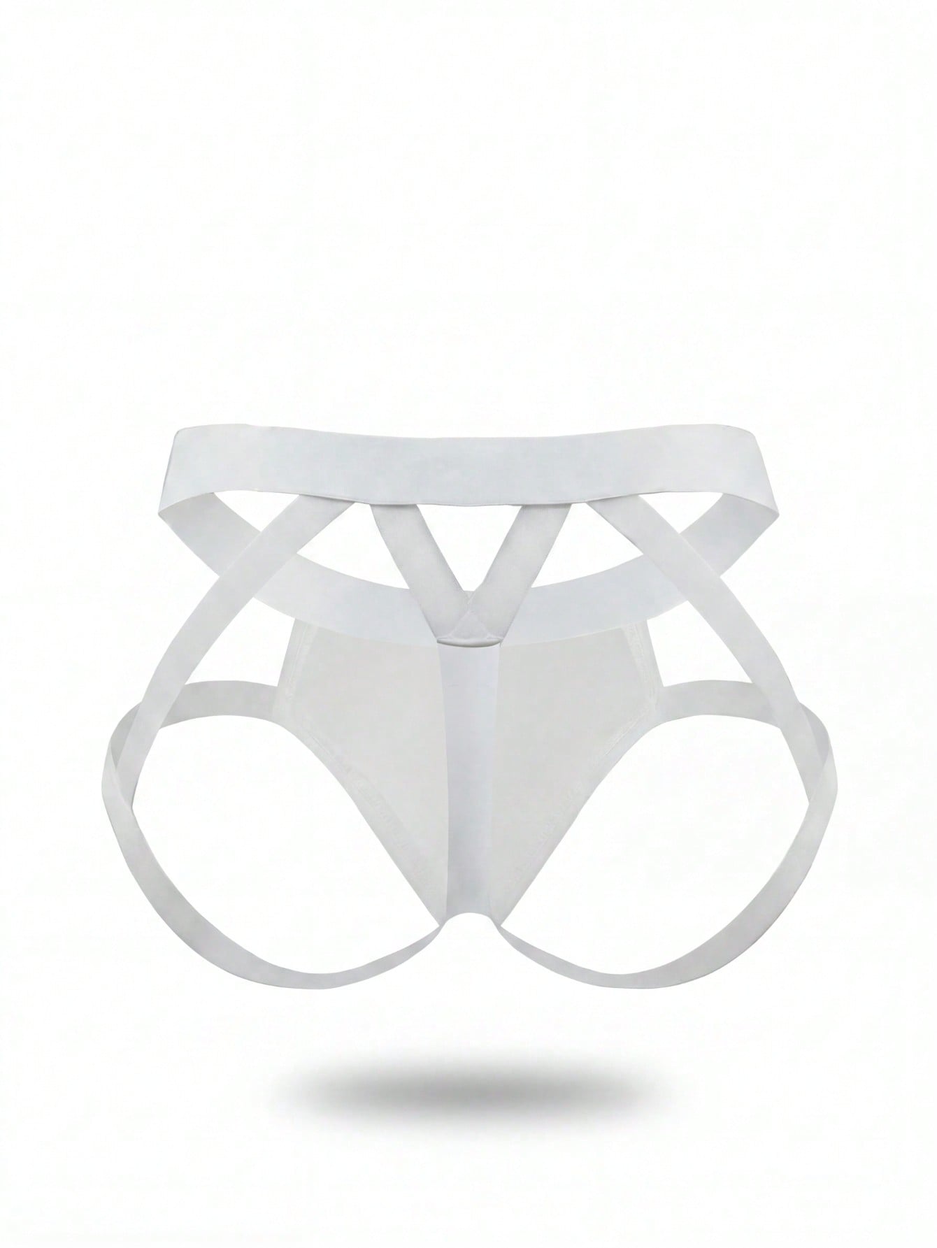 Men's low rise jockstrap underwear with cut out detail and colorblock design in medium-stretch knitted fabric