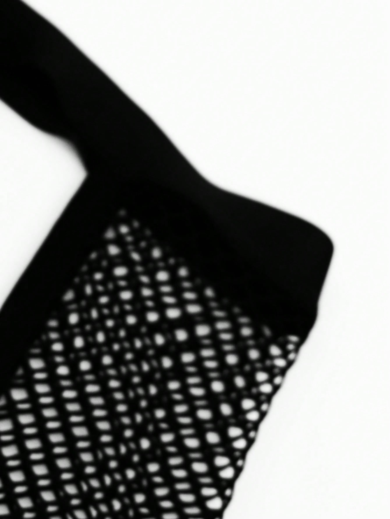Men's hollow mesh mid-rise thong underwear with a colorblock design