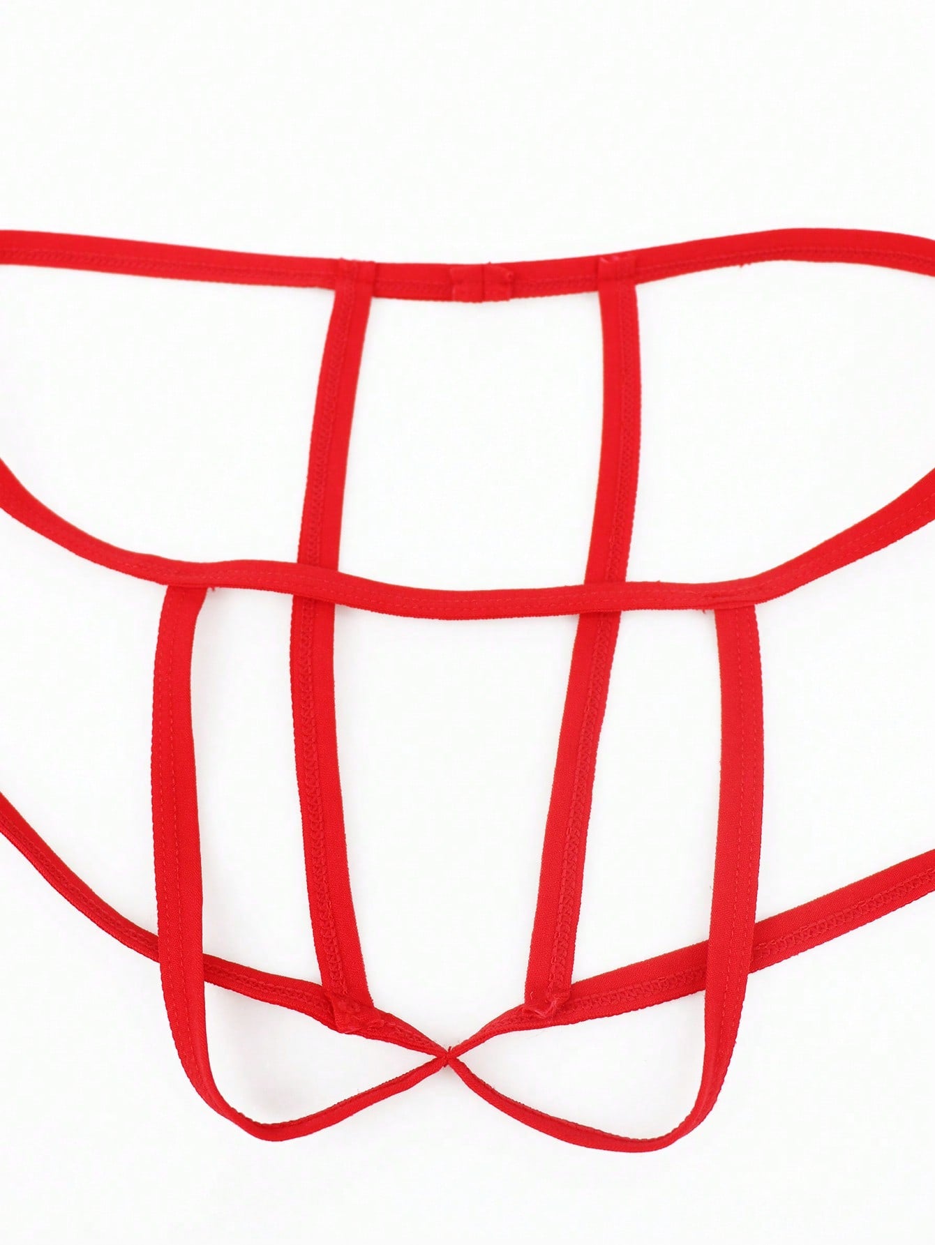 Alluring Red Trim Unique Mid-Waist Backless Sexy Men's Underwear