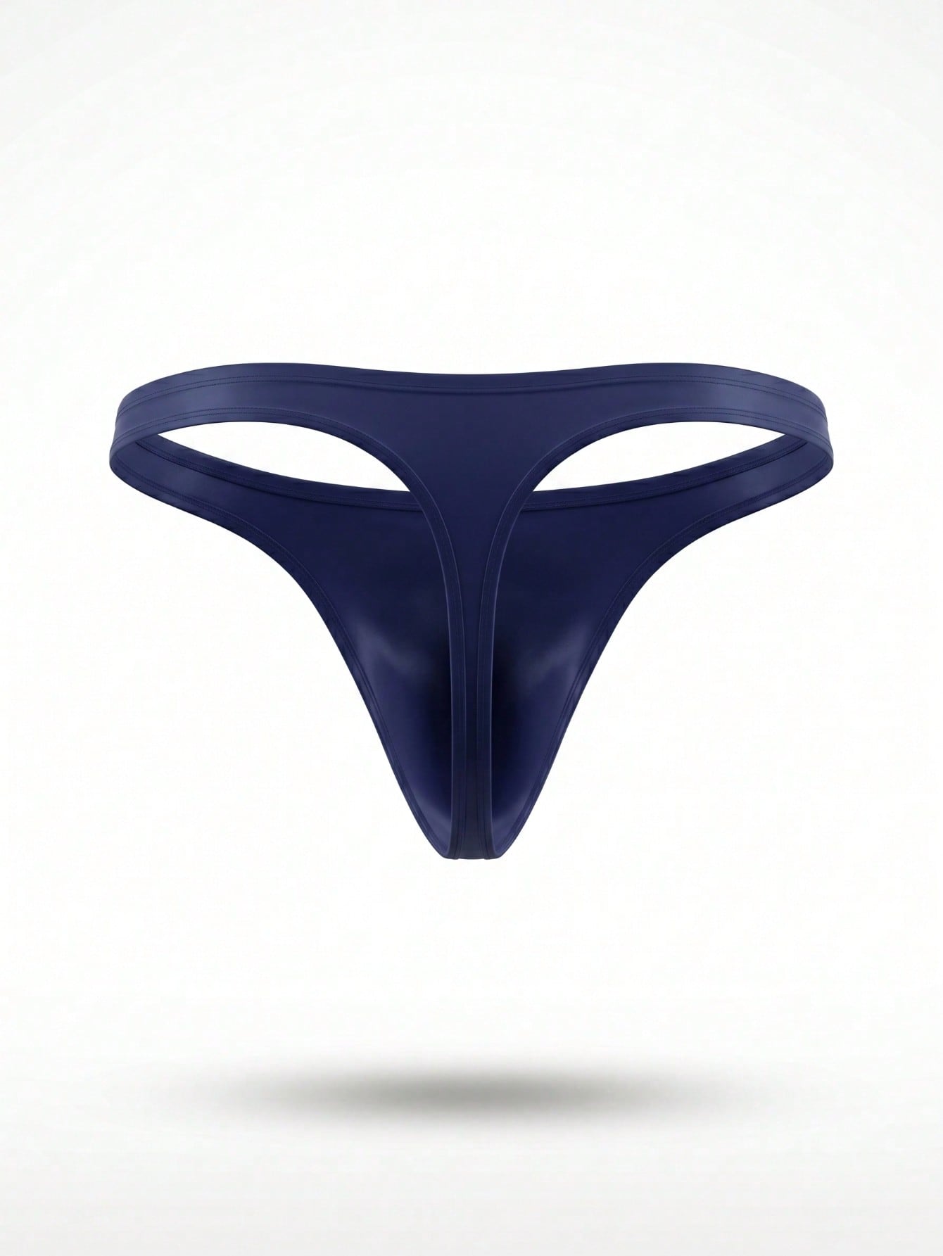 Men's solid color hollow out low-rise thong briefs with a plain design and medium-stretch fabric.