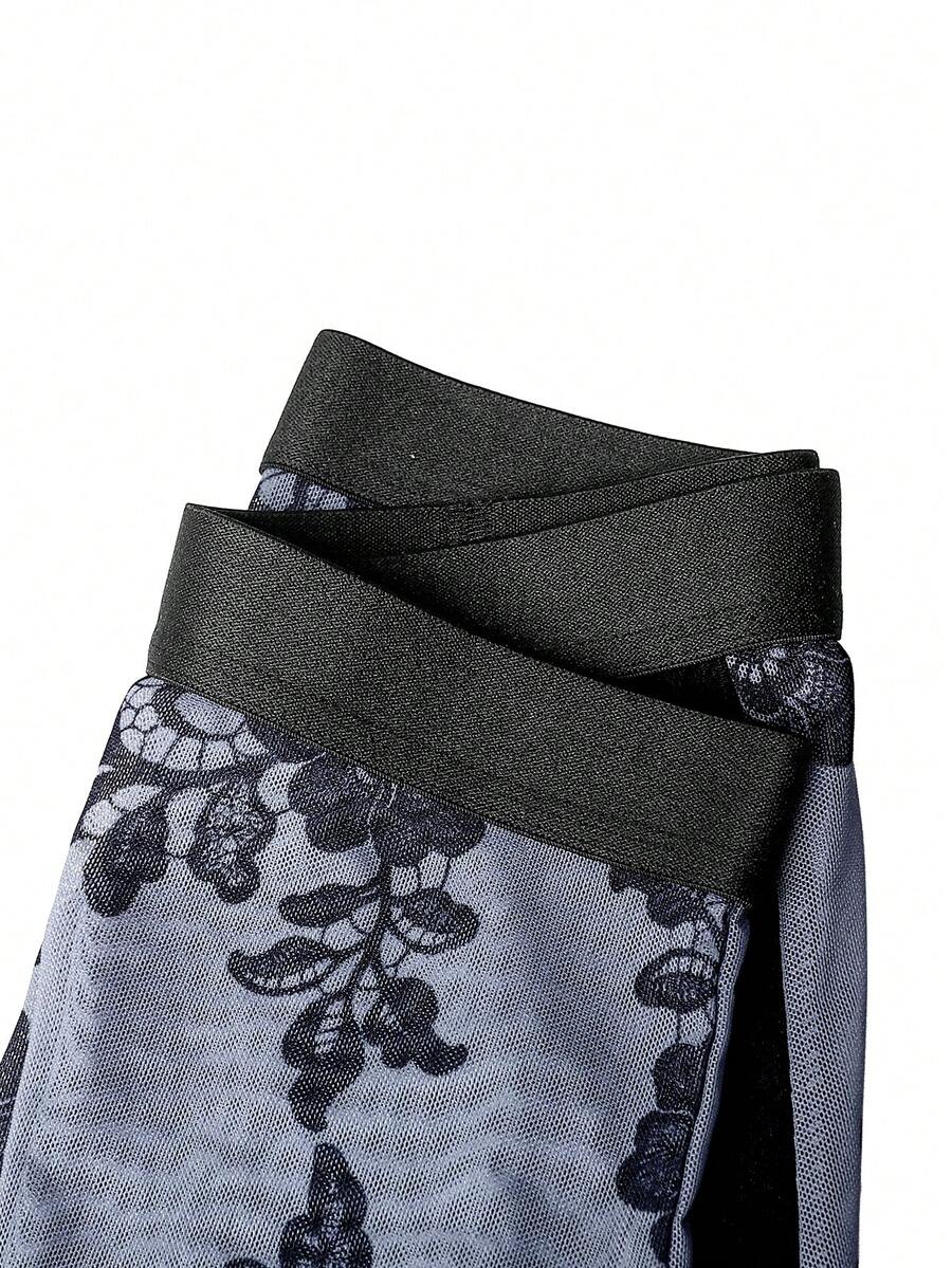 Rest Era Men's Patchwork Casual Everyday Boxer Briefs in black featuring contrast binding and a mid-rise waist.