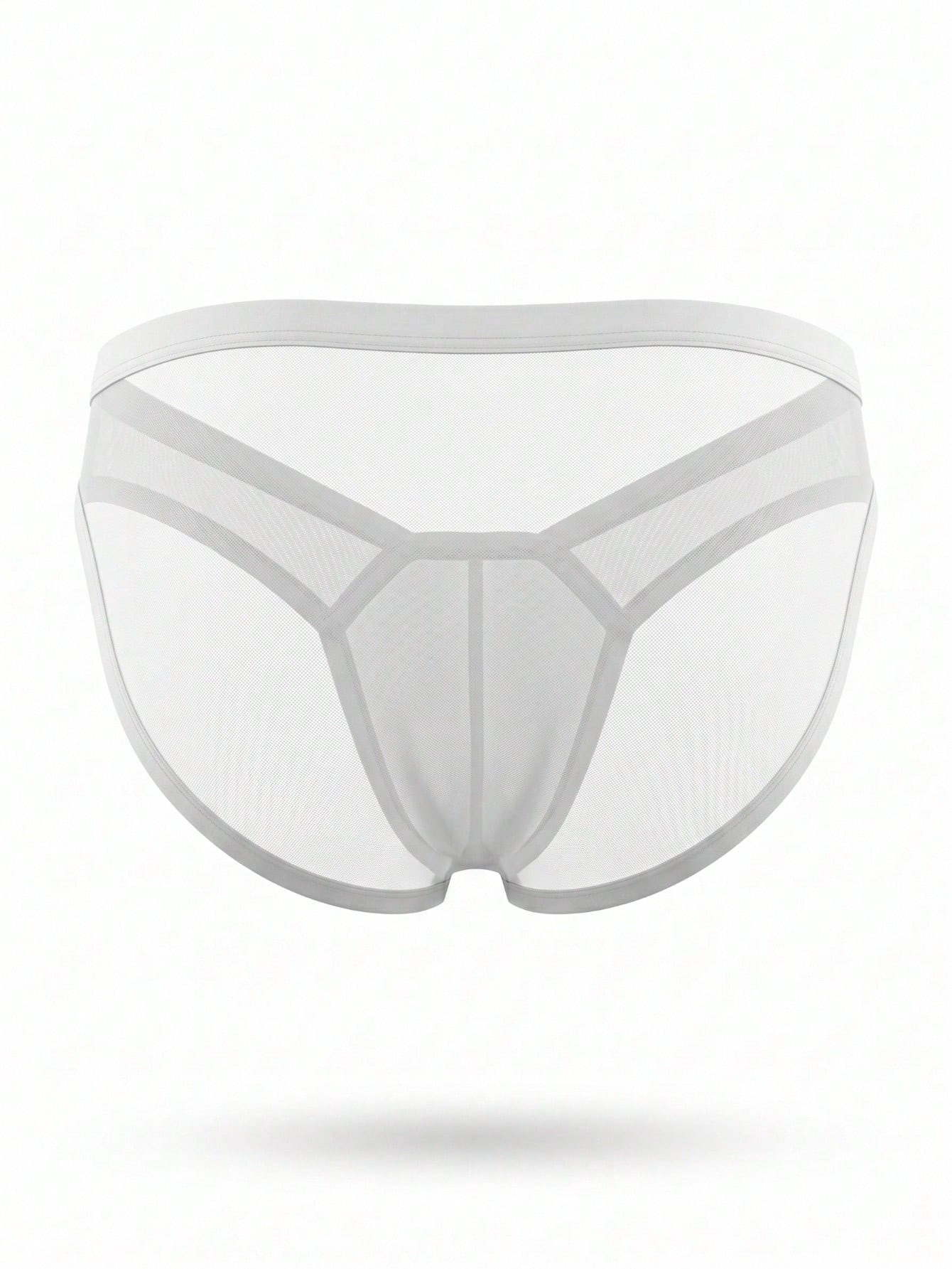 Men's white low-rise briefs with contrast binding and plain design