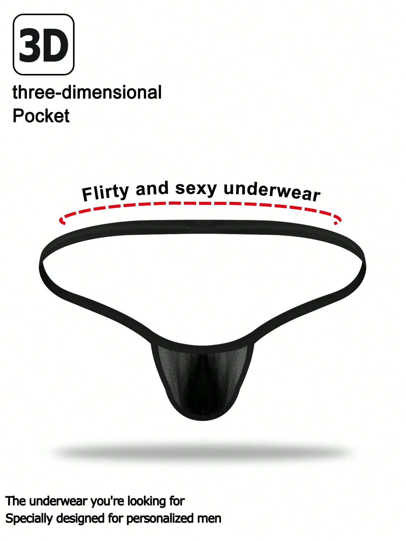 Men's mid-rise mesh jockstrap brief with a plain design and medium-stretch fabric