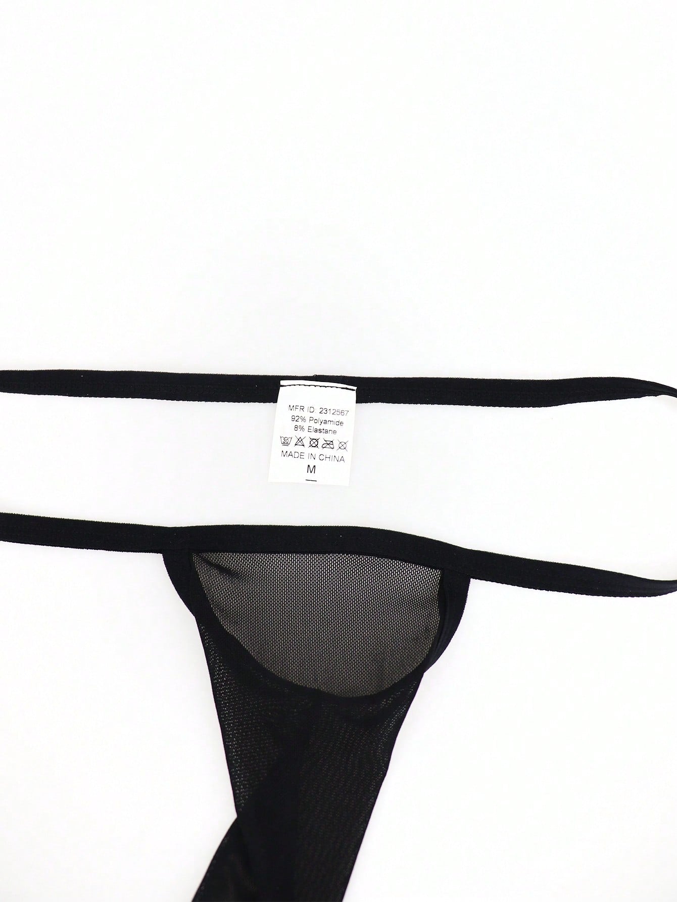 Men's mid-rise mesh jockstrap brief with a plain design and medium-stretch fabric