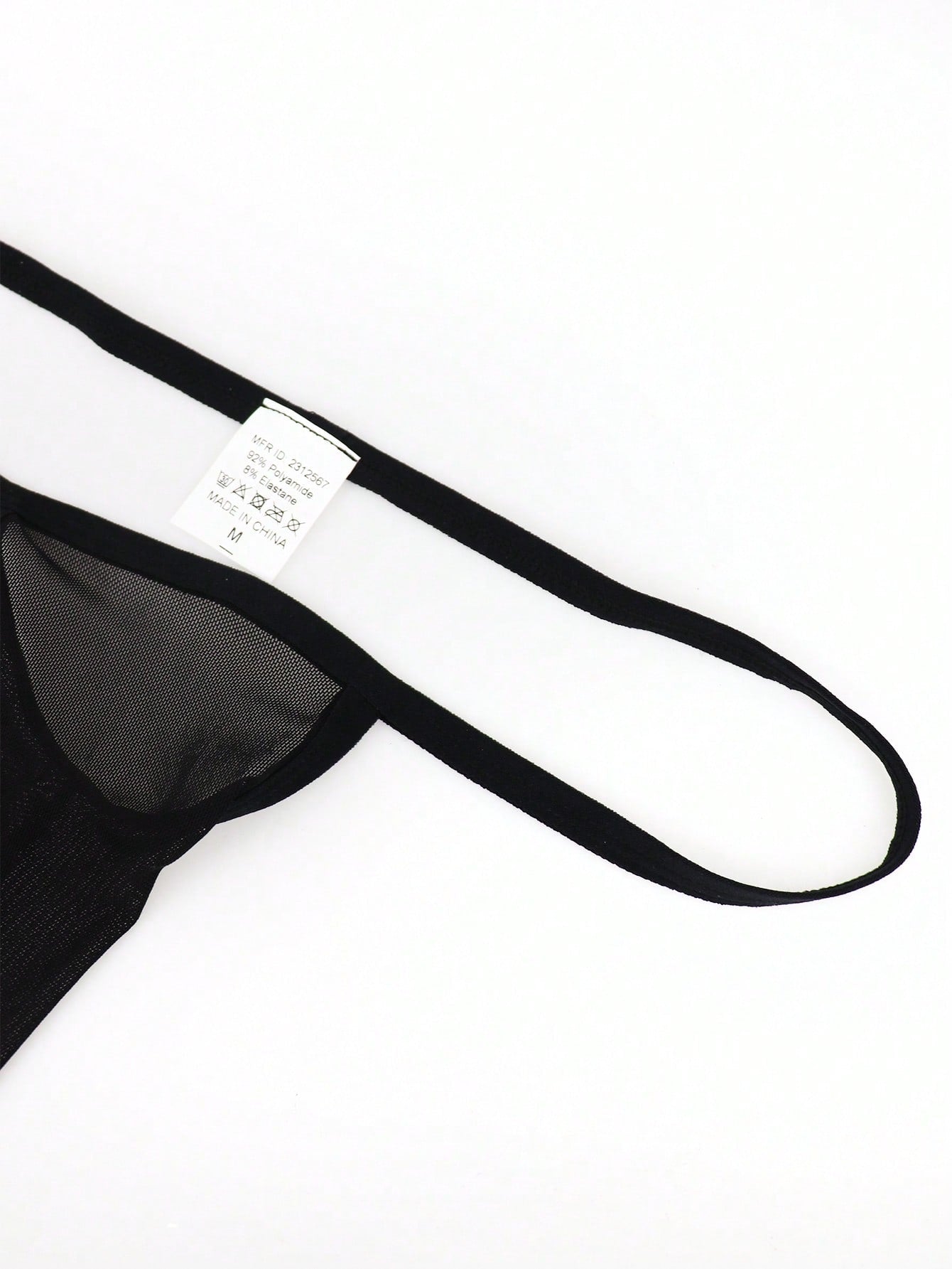 Men's mid-rise mesh jockstrap brief with a plain design and medium-stretch fabric