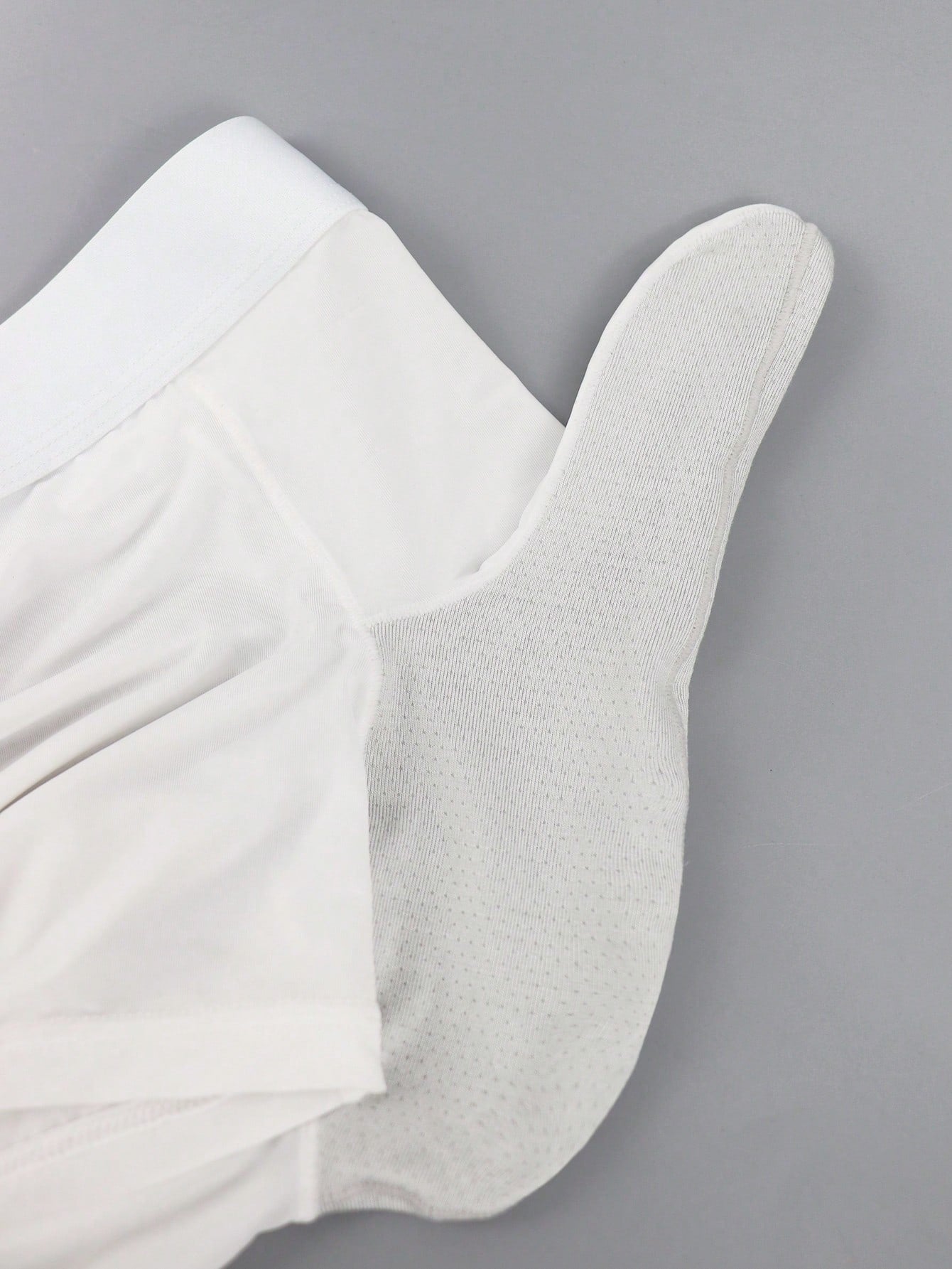 Men's patchwork casual low-rise boxer shorts in a plain style with medium-stretch knitted fabric.