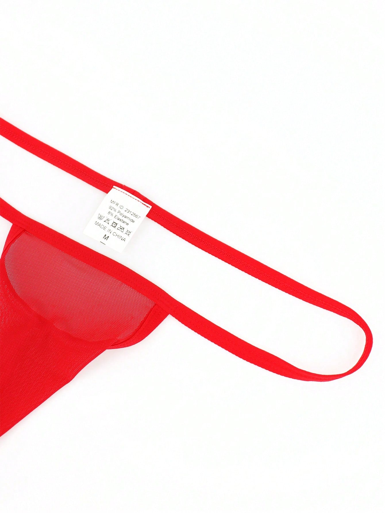 Men's mid-rise mesh jockstrap brief with a plain design and medium-stretch fabric