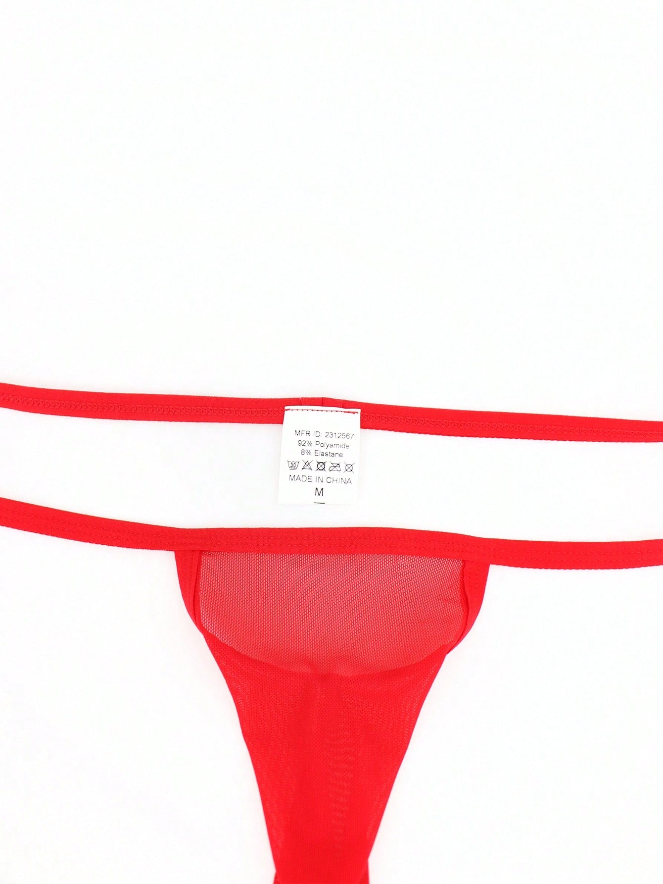 Men's mid-rise mesh jockstrap brief with a plain design and medium-stretch fabric