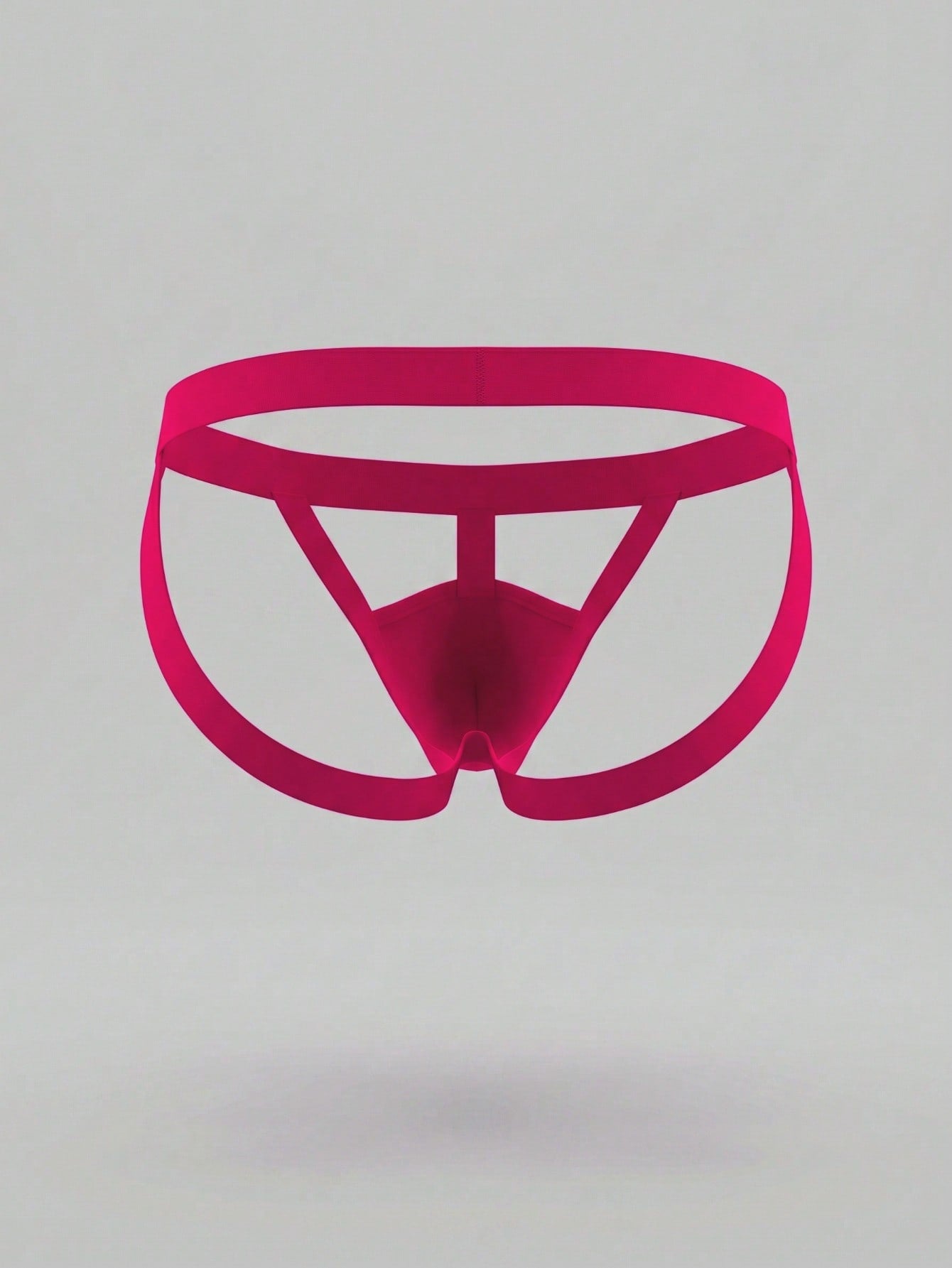 Mature Men's Favorite Vivid Rose Red Cloth Crotchless Mid-Waist Sexy Underwear For Men