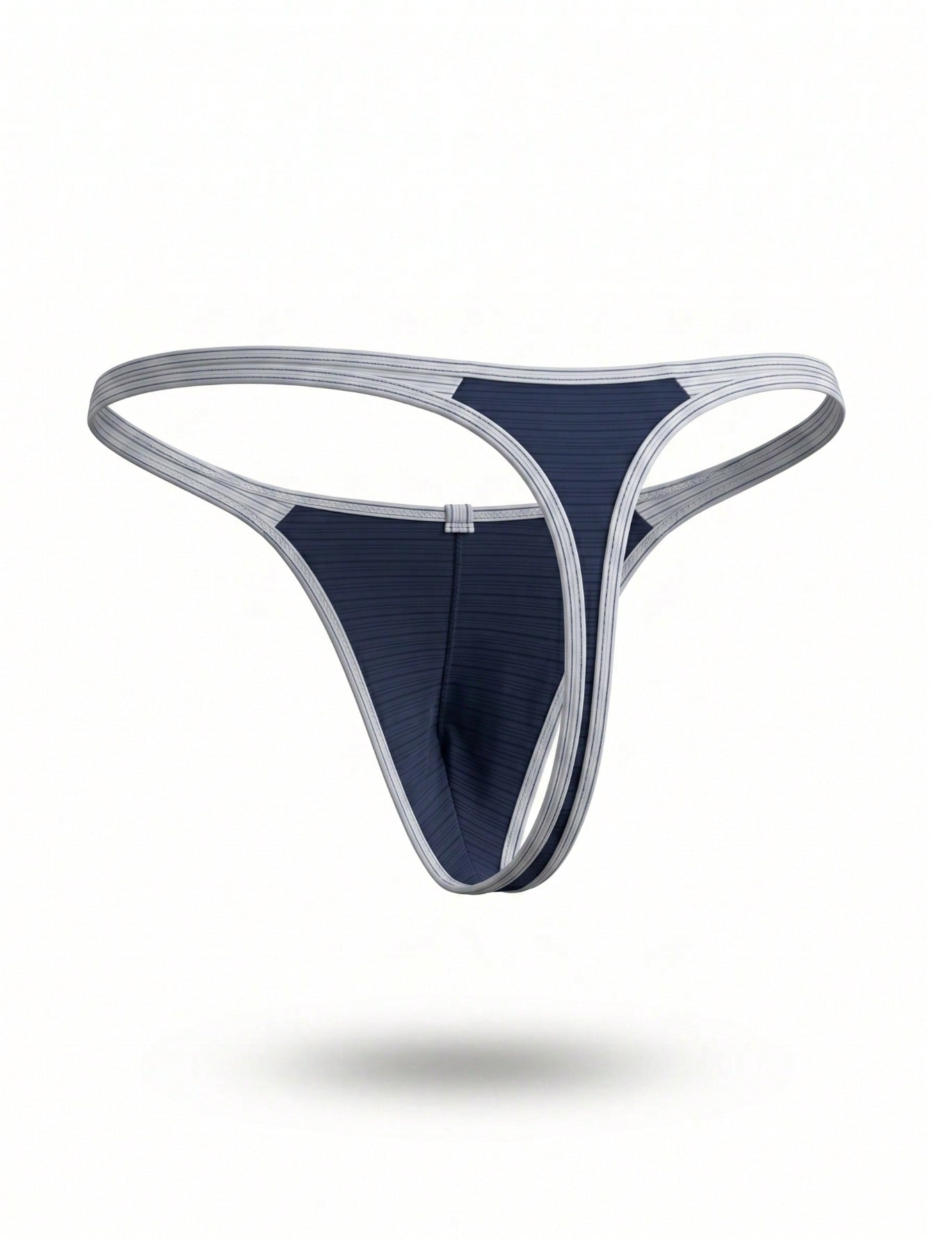Plain men's mid-rise thong underwear with an elastic waistband and minimal back coverage.
