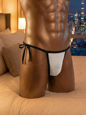 Fashionable Mesh Lace-Up Crotchless Briefs, Sexy Men's Lingerie
