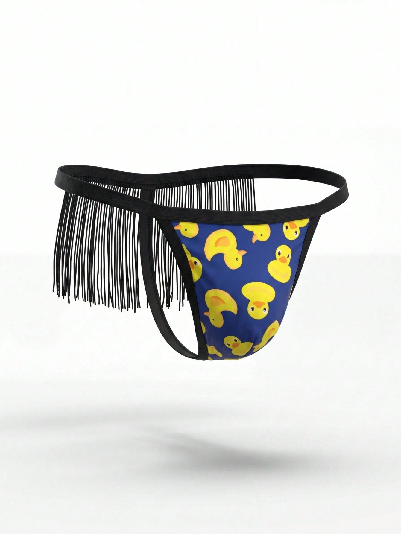 Charming Cute Duck Print Seamless Alluring Black Tassel Men's Sexy Underwear