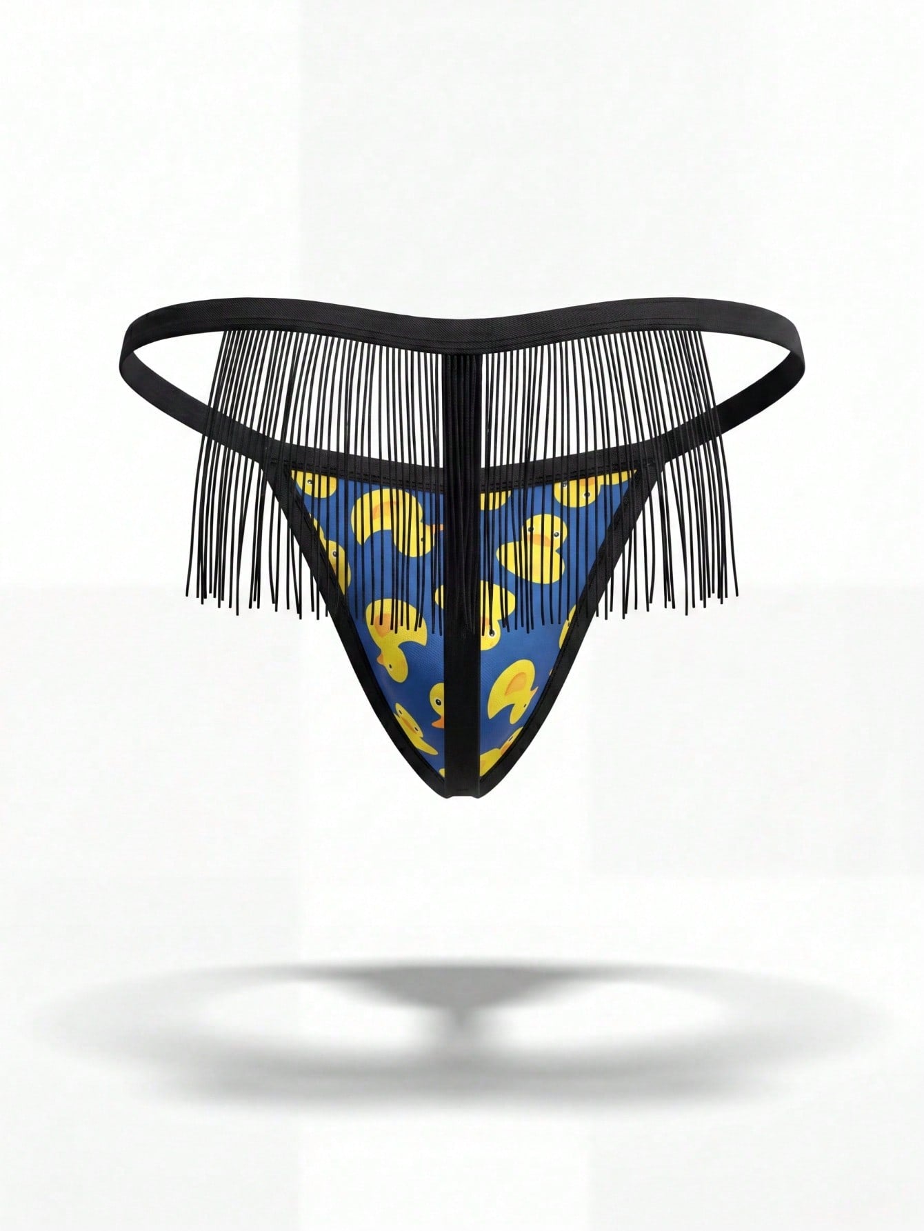 Charming Cute Duck Print Seamless Alluring Black Tassel Men's Sexy Underwear