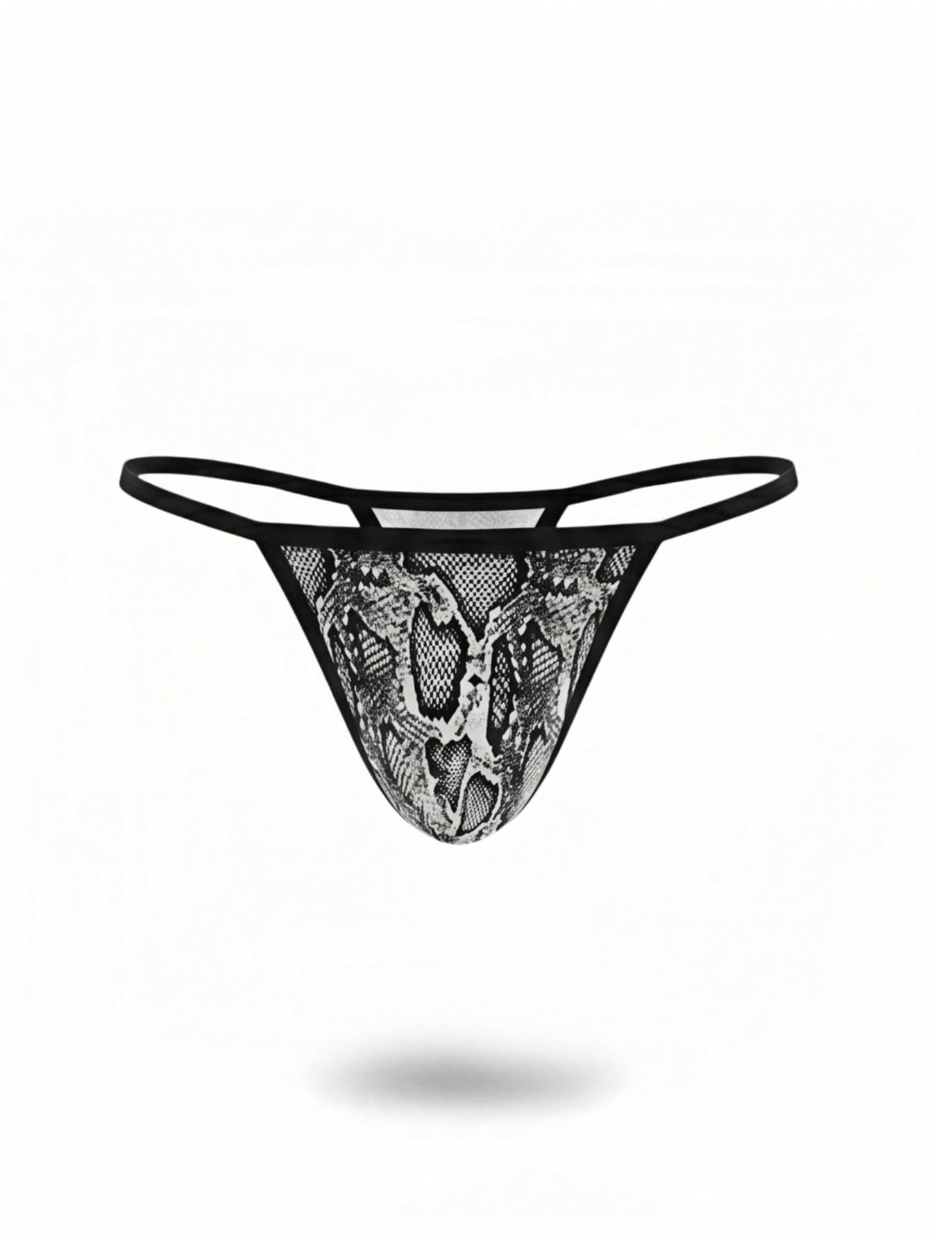 Fashion Men's Snake Skin Print Mid-Waist Sexy Underwear