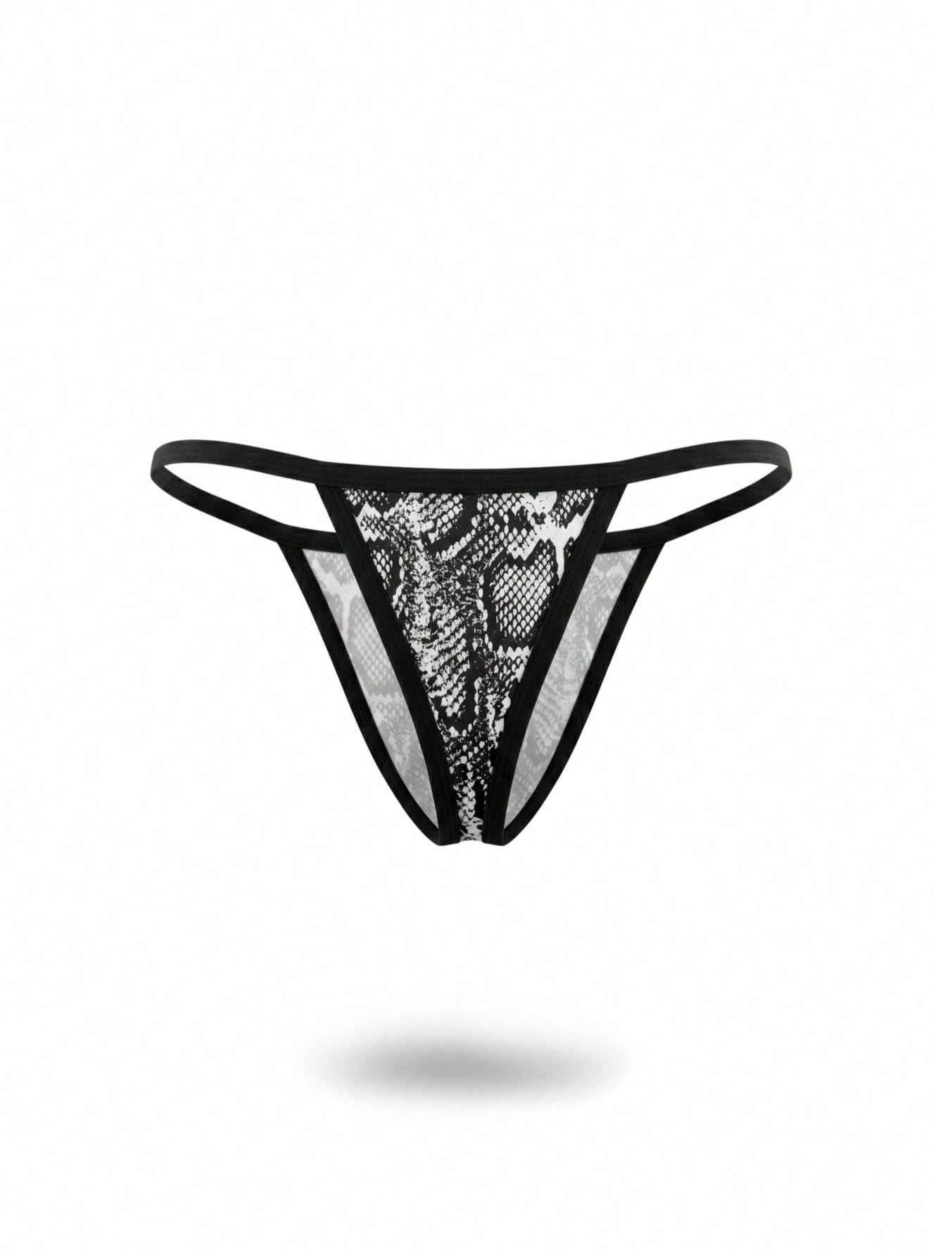 Fashion Men's Snake Skin Print Mid-Waist Sexy Underwear