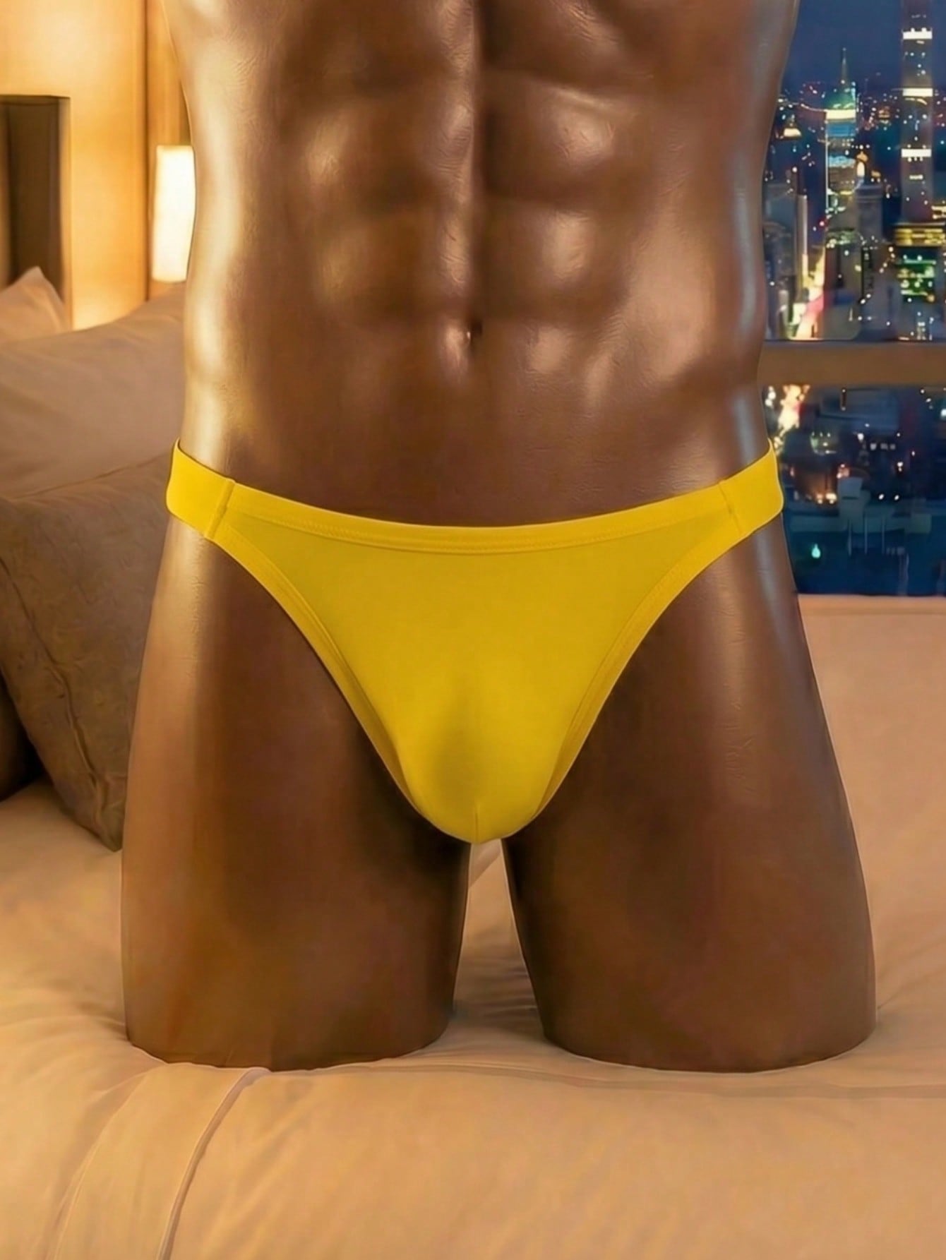 Men's Solid Color Sexy Back Hollow Out Fashion Underwear