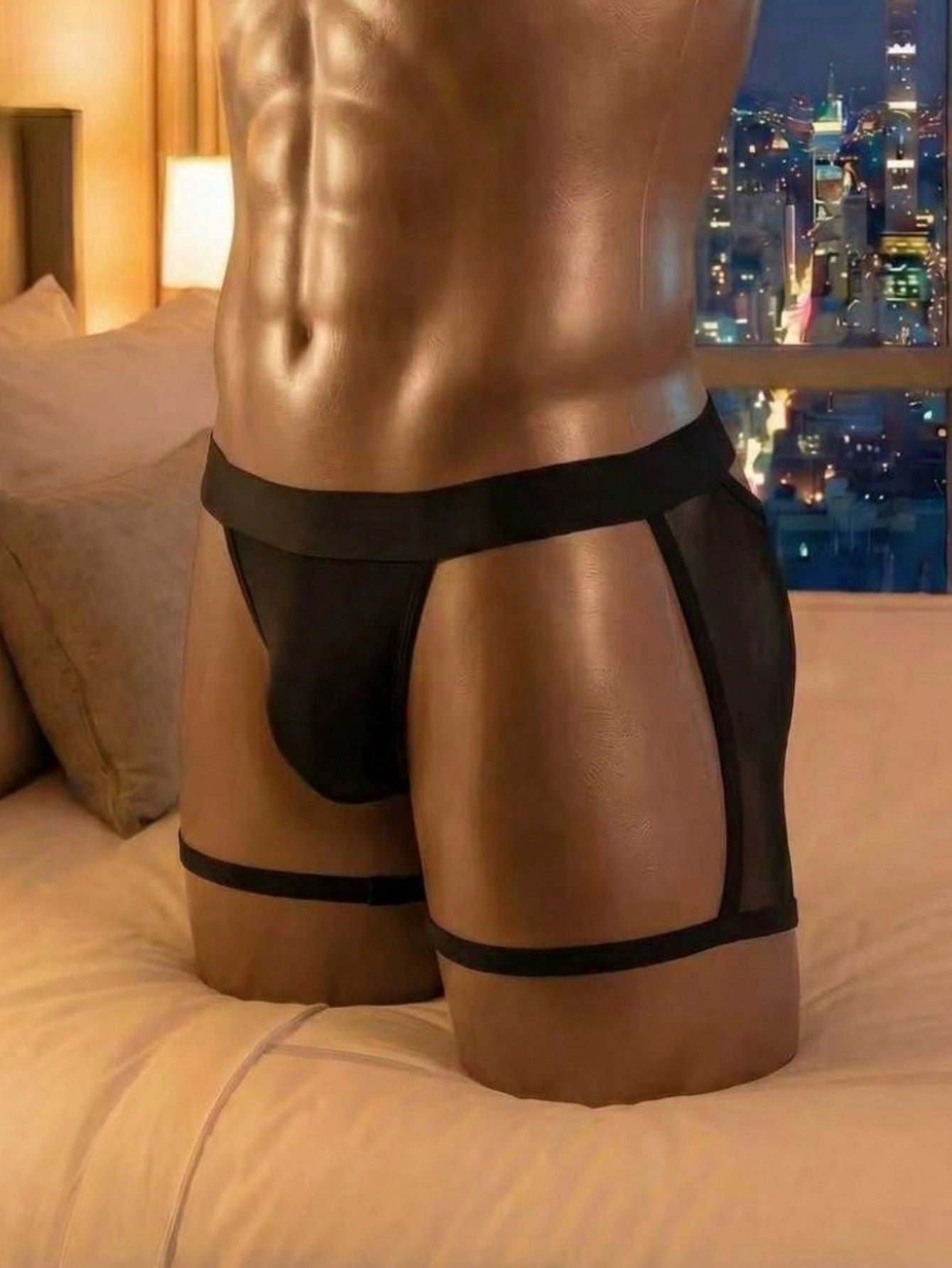 1pc Black Mesh Sexy Men's Underwear